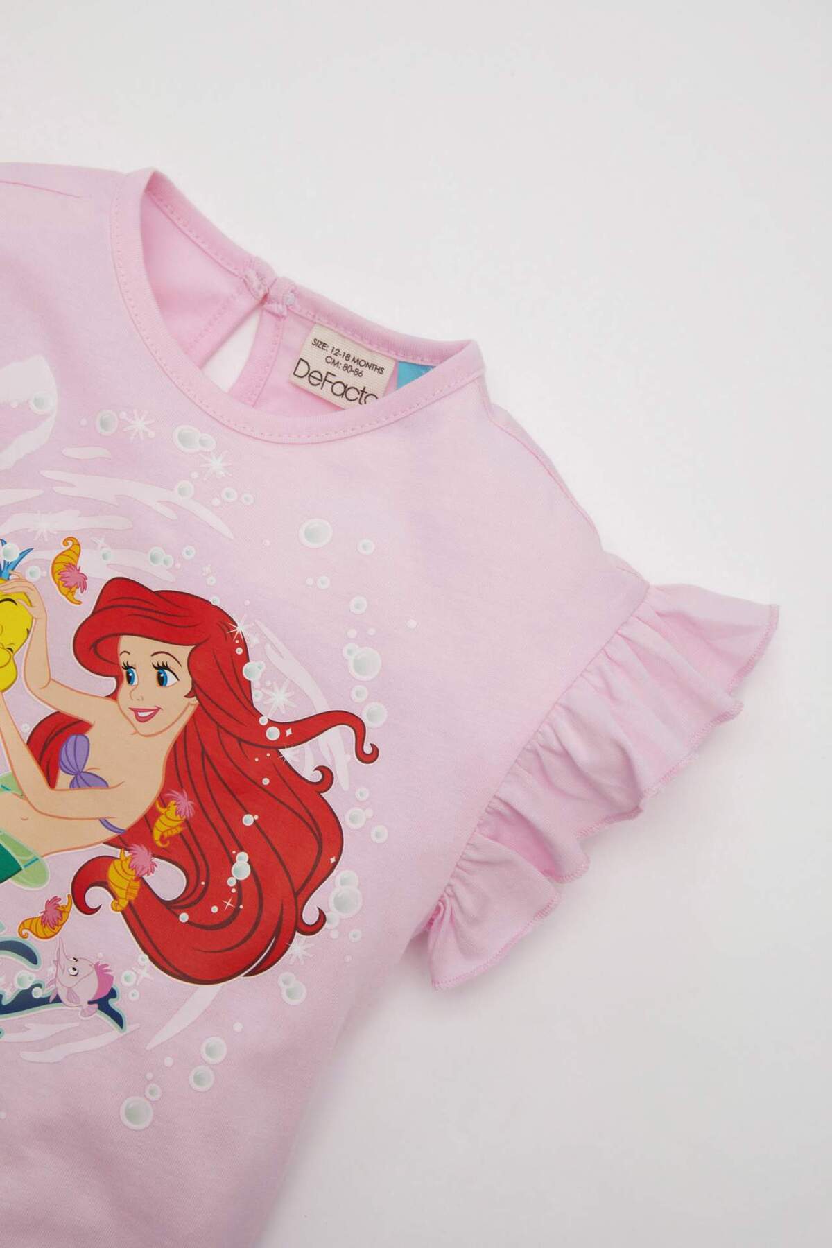 DeFacto-Baby Girl 2 db-os szett Disney Princess fésült pamut nyakú rövid ujjú póló rövidnadrág C8641A524SM 3