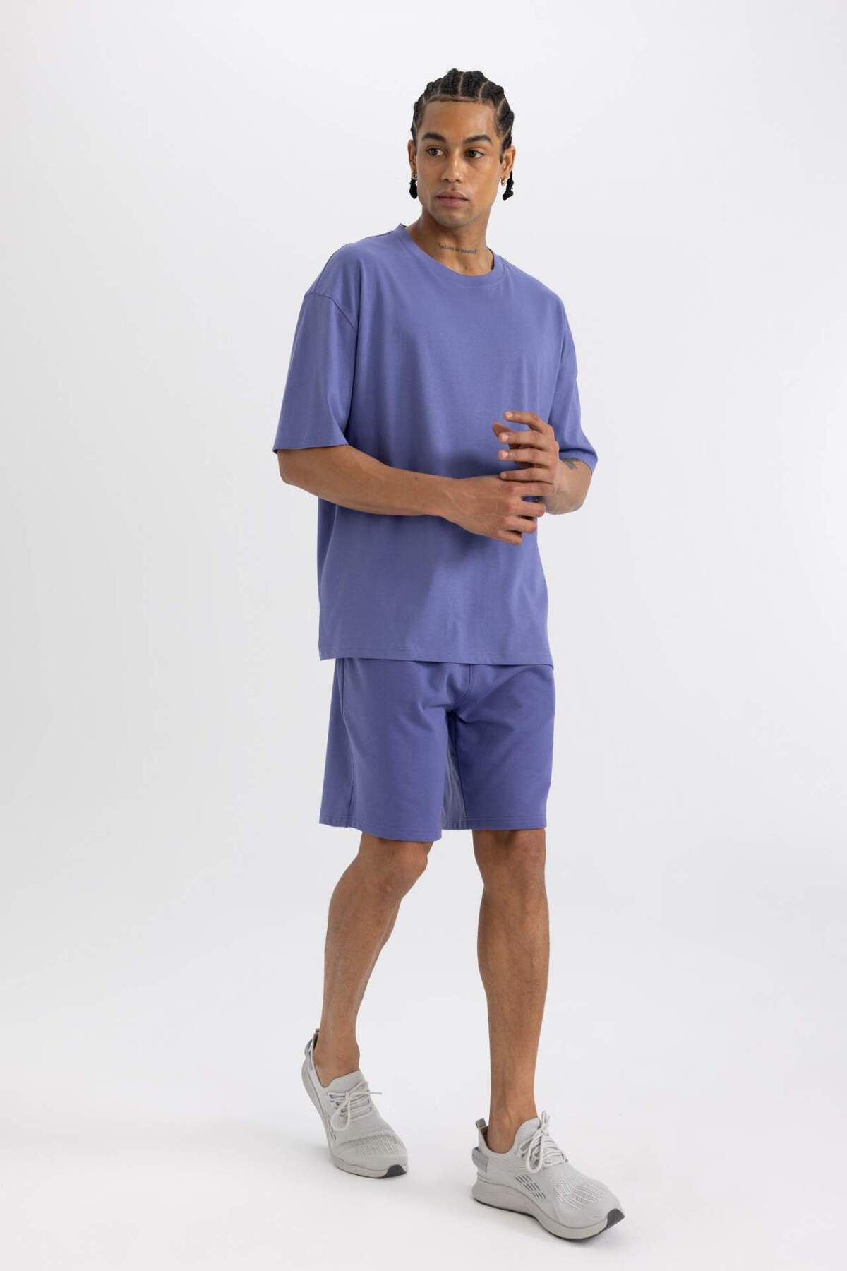 DeFacto-DeFactoFit Slim Fit Slim Fit Pantaloni scurti din țesătură A1625AX24SM 3