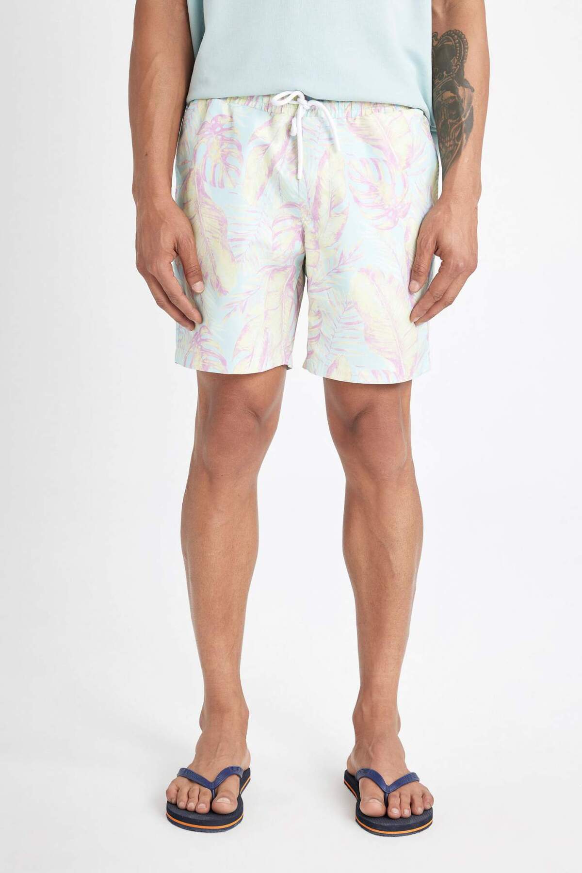 DeFacto-Patterned Regular Fit Short Swim Shorts - B7558AX24HS 4