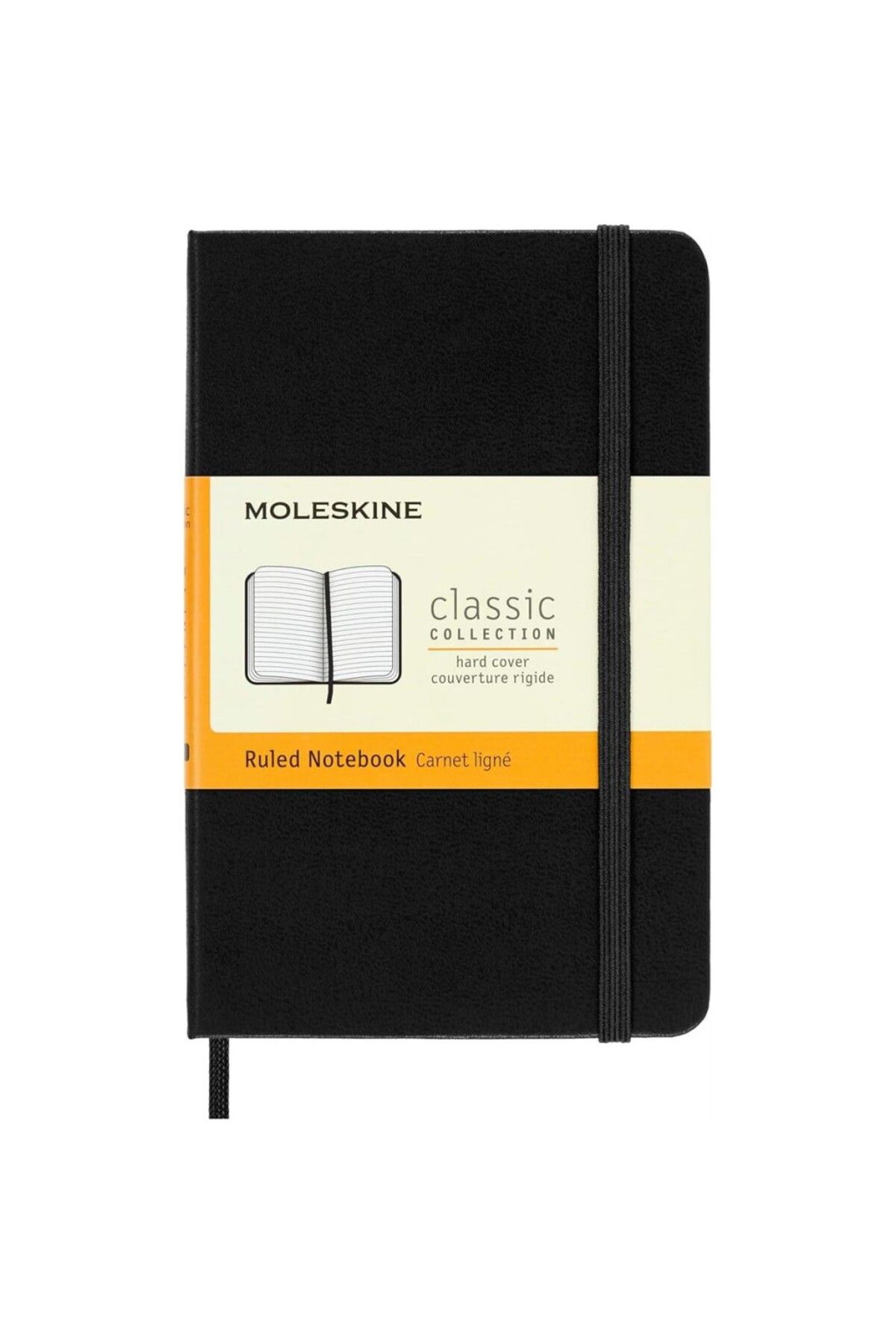 Moleskine-Caiet negru cu dungi Buzunar Copertă rigidă 1