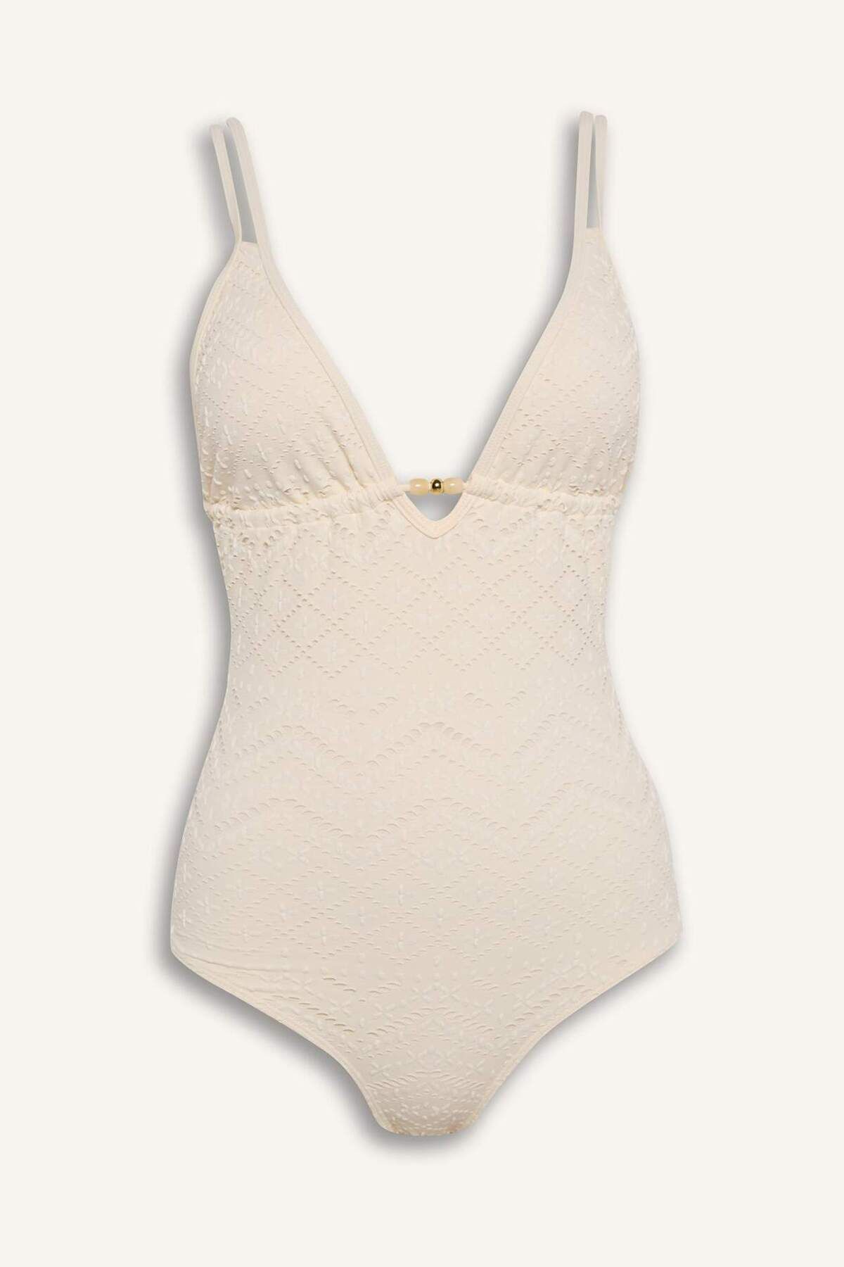 DeFacto-Μαγιό με λεπτό λουράκι Regular Fit Brode-Fall in Love B6898AX24SM 6