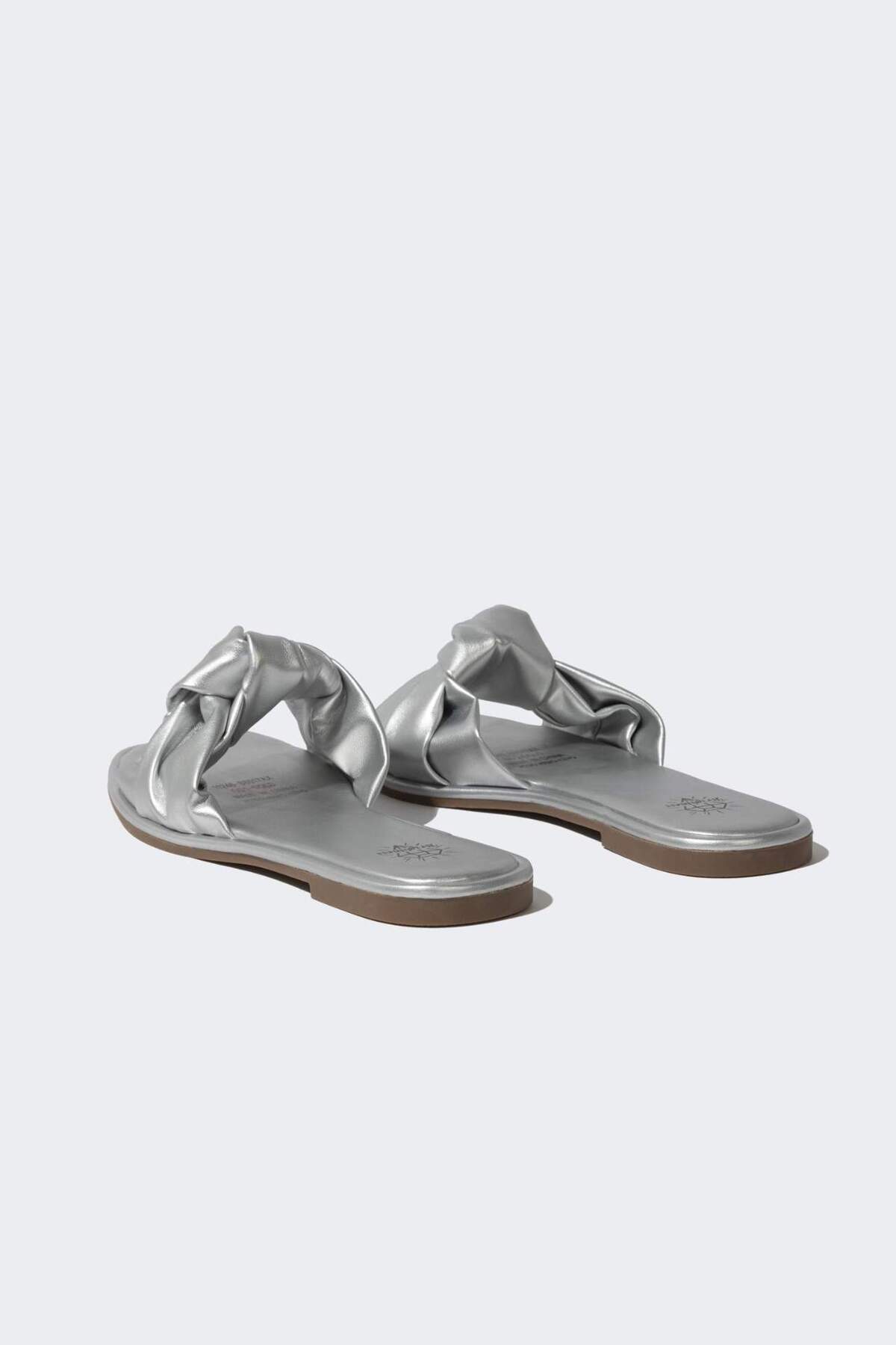 DeFacto-Faux Leather Women's Slippers - Flat Sole, Single Strap B8517AX24SM 4