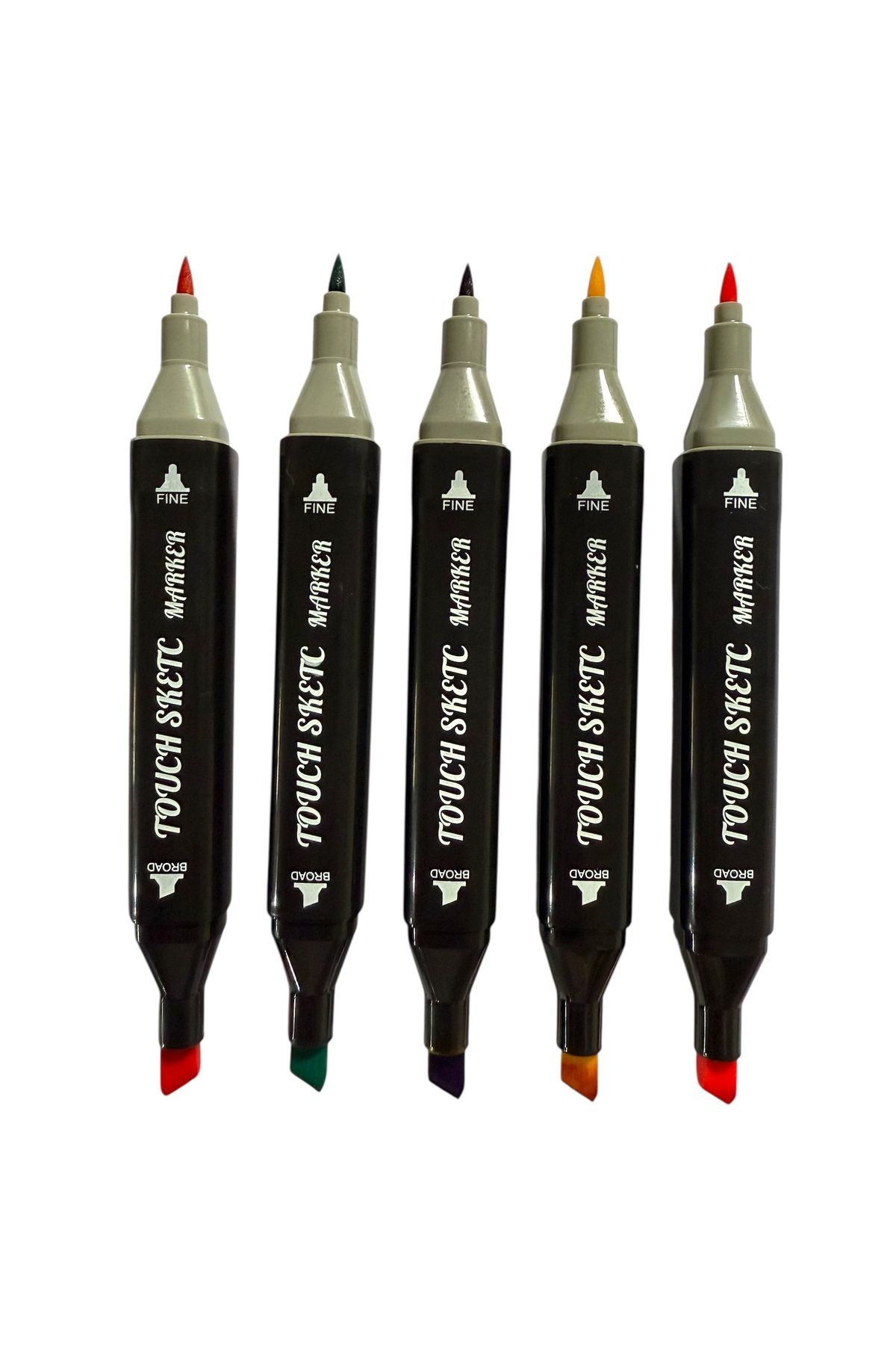 TOUCH SKETC-24Pcs Brush Tip and Thick Tip Double Sided Art Marker Paint Pen Set with Bag and Stand 2