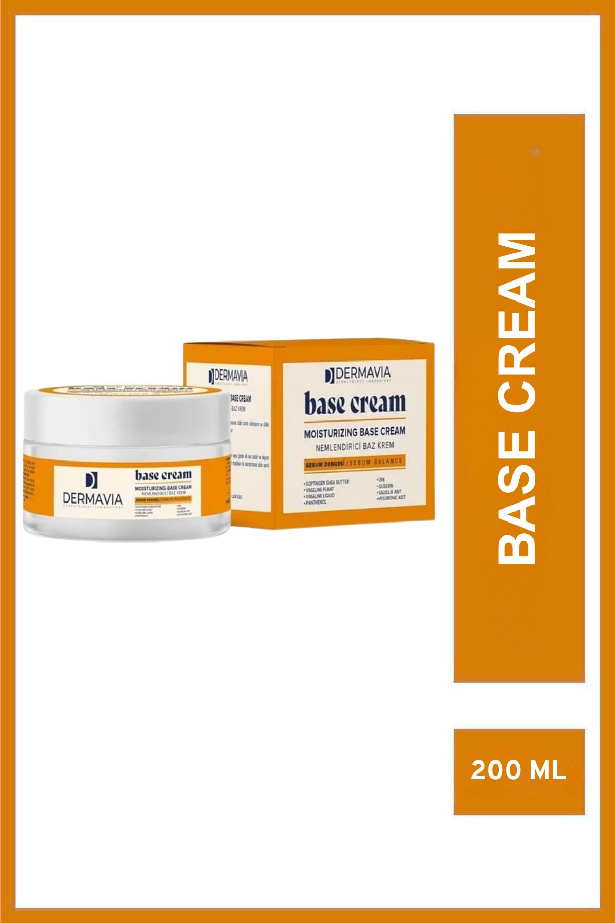 Dermavia-Moisturizing Base Cream 100 ml - Shea Butter, Glycerin and Sebum Balancer 1