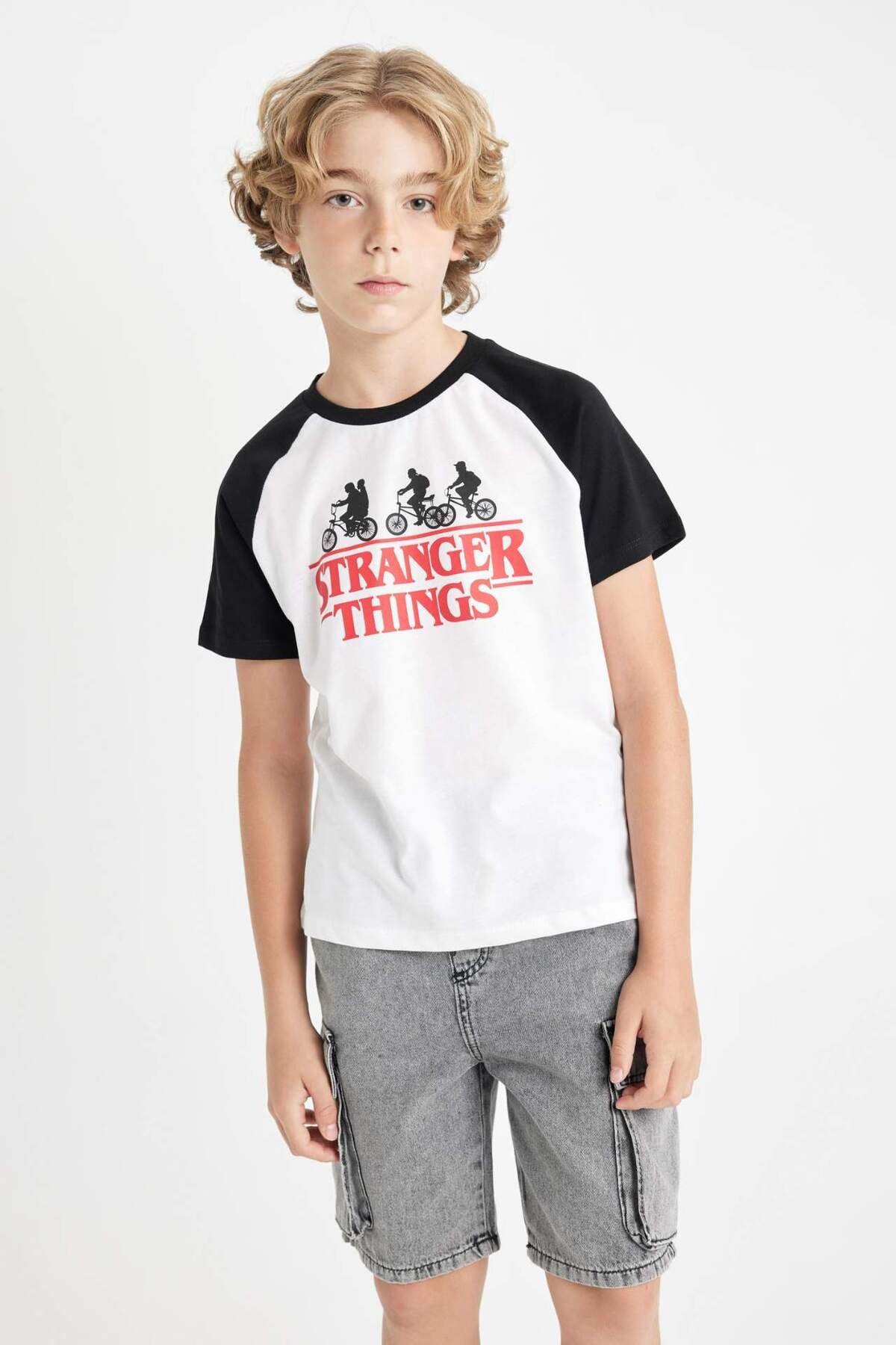 DeFacto-Stranger Things Boys T-Shirt - Crew Neck, Short Sleeve C0520A824SM 4