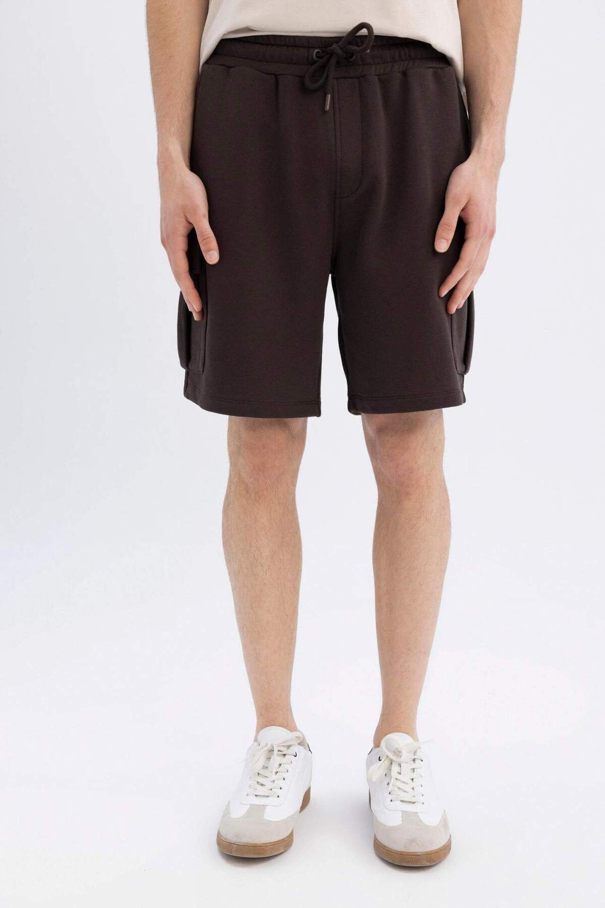 DeFacto-Regular Fit Cargo Pocket Basic Plain Bermuda Shorts D0476Ax24Sm 5