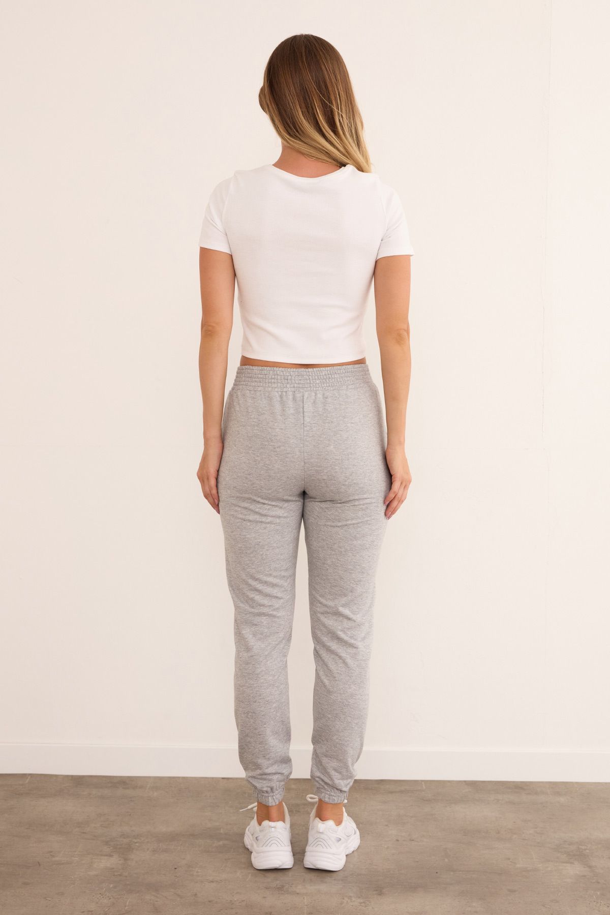 Fulla Moda-Text Printed Jogger Sweatpants - Elastic Waist 6