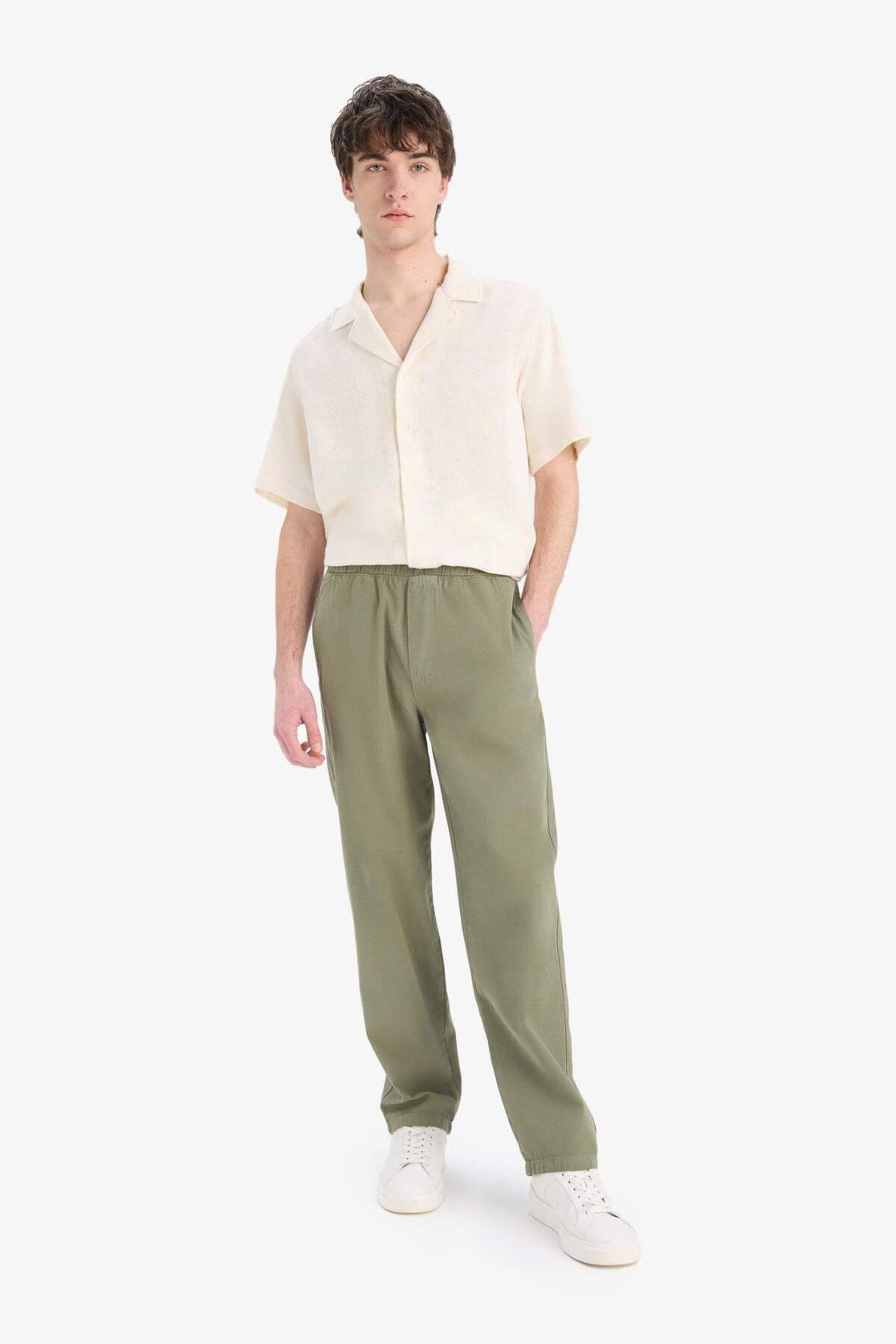 DeFacto-Lockere, entspannte Sommer-Leinenhose mit weitem Bein C2727ax24sm 1