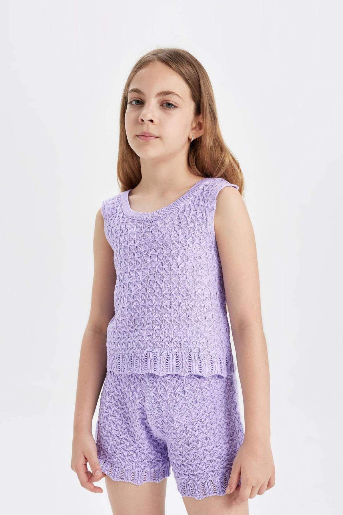 DeFacto-Girl's Openwork Shorts D2711A824Hs 3