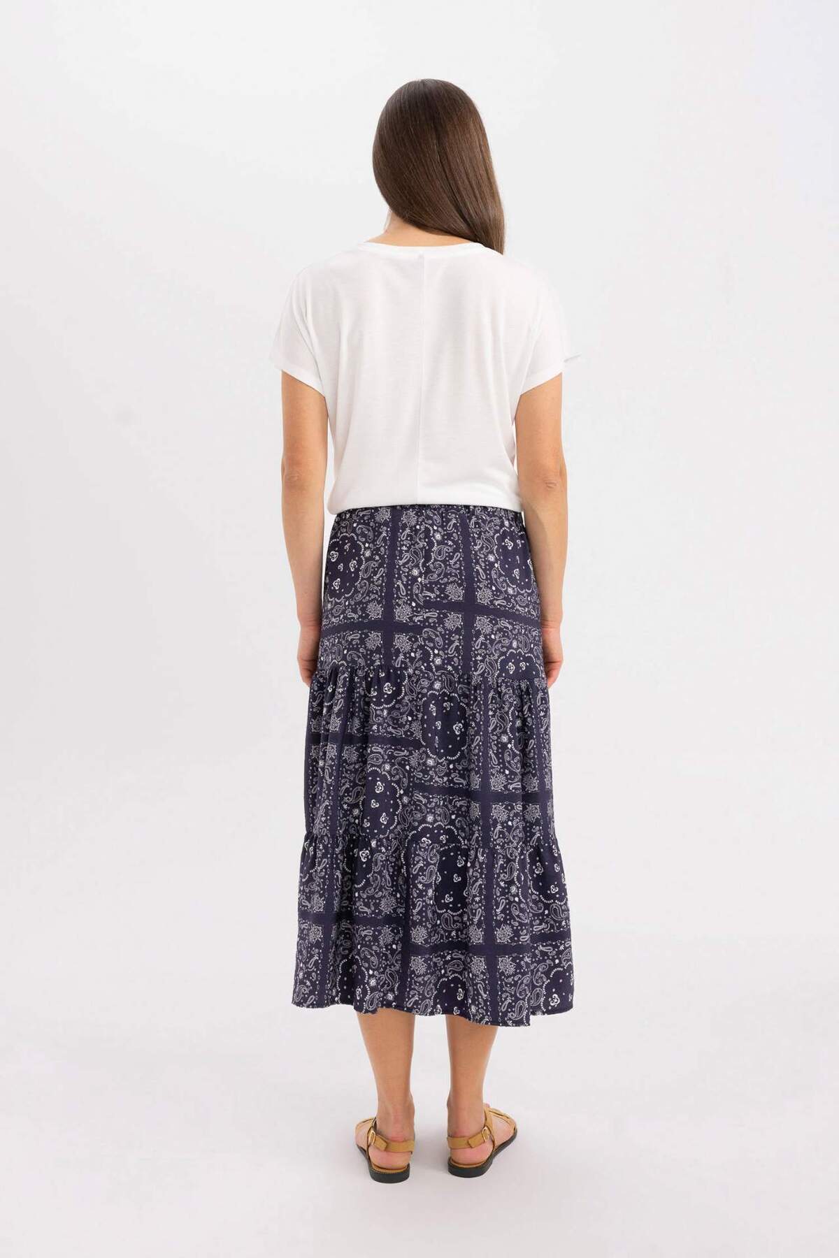 DeFacto-Patterned Aerobin Midi Skirt C4411Ax24Sm 5
