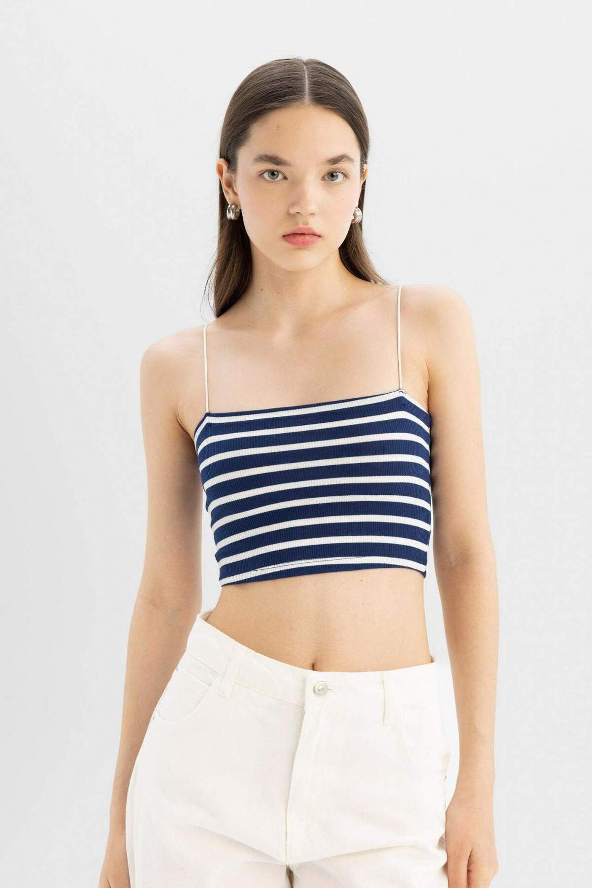 DeFacto-Coool Ribana Strap Crop 2er-Pack Unterhemden D3476AXNS 4