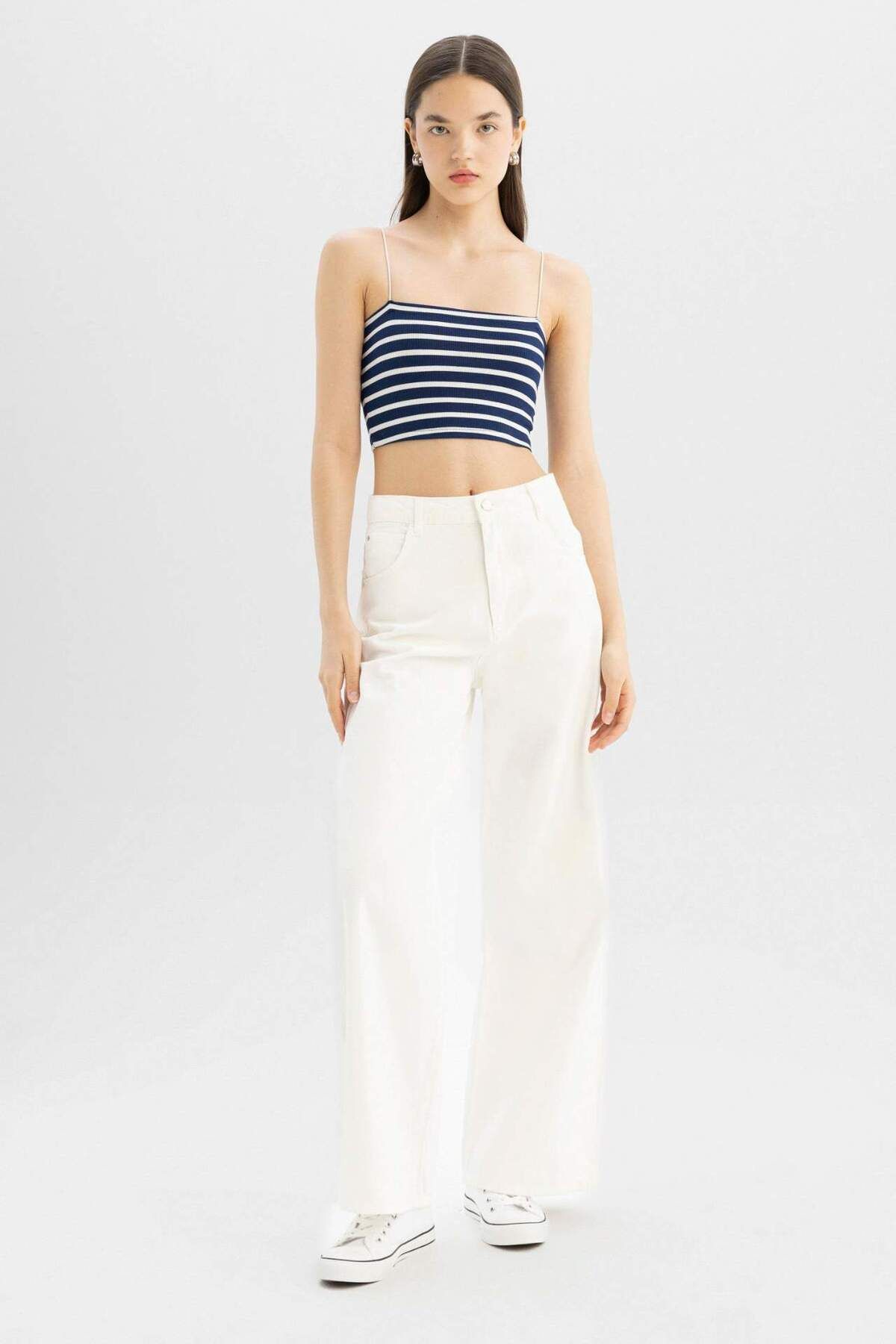 DeFacto-Coool Ribana Strap Crop 2er-Pack Unterhemden D3476AXNS 3