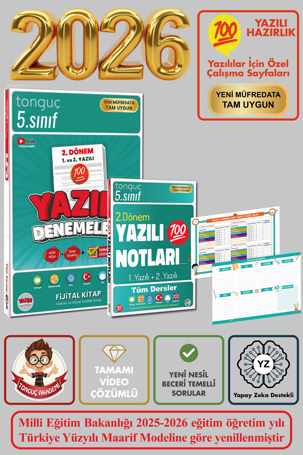 Tonguç Yayınları 5. Sınıf Tüm Dersler 2. Dönem 1. ve 2. Yazılı