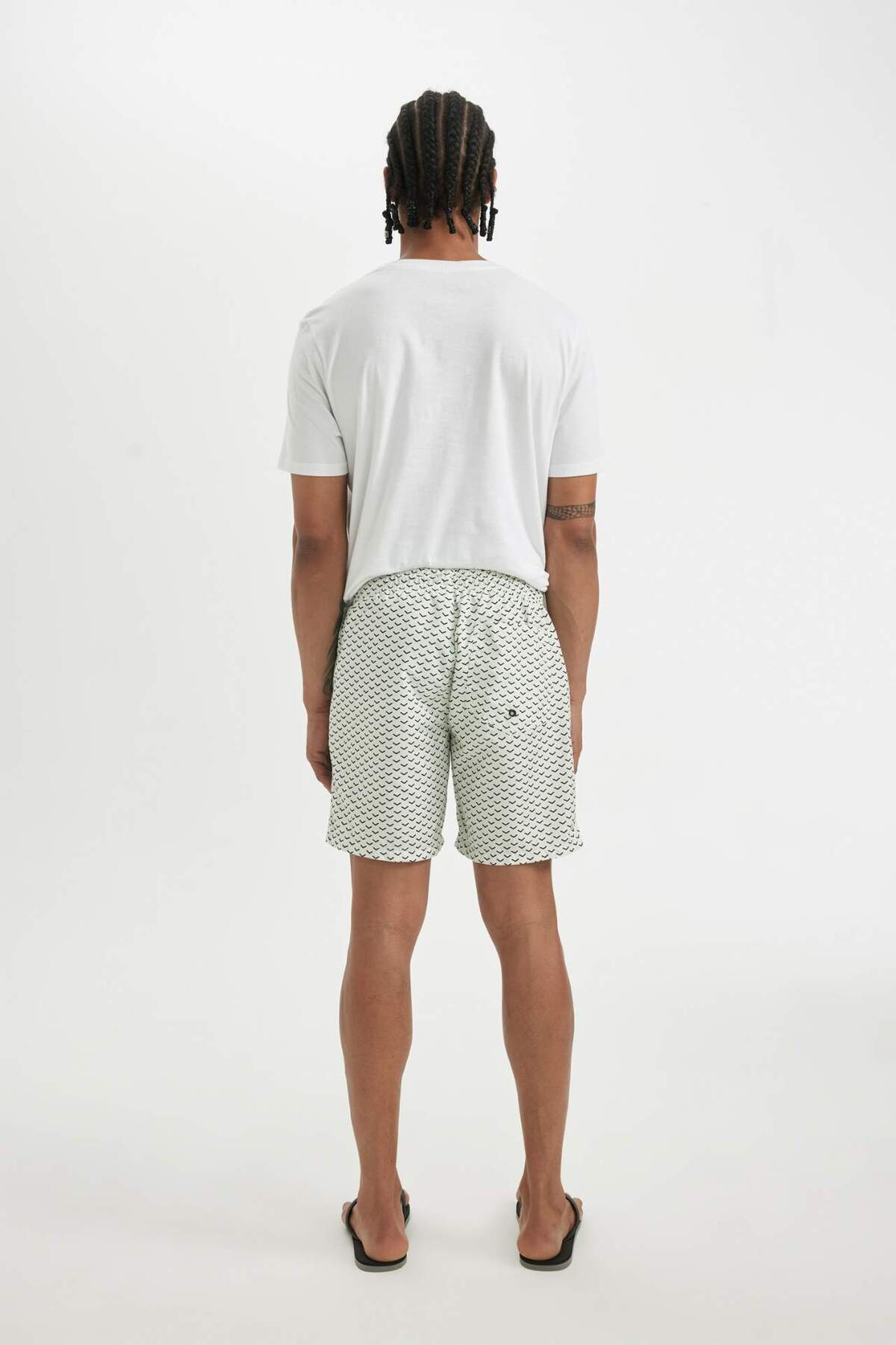 DeFacto-Regular Fit Mesh Lined Short Length Patterned Sea Shorts B7546Ax24Hs 5