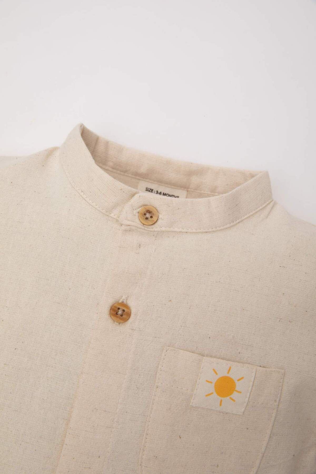 DeFacto-Newborn Baby Boy Linen Sleeveless Jumpsuit - C5183a524sm 2