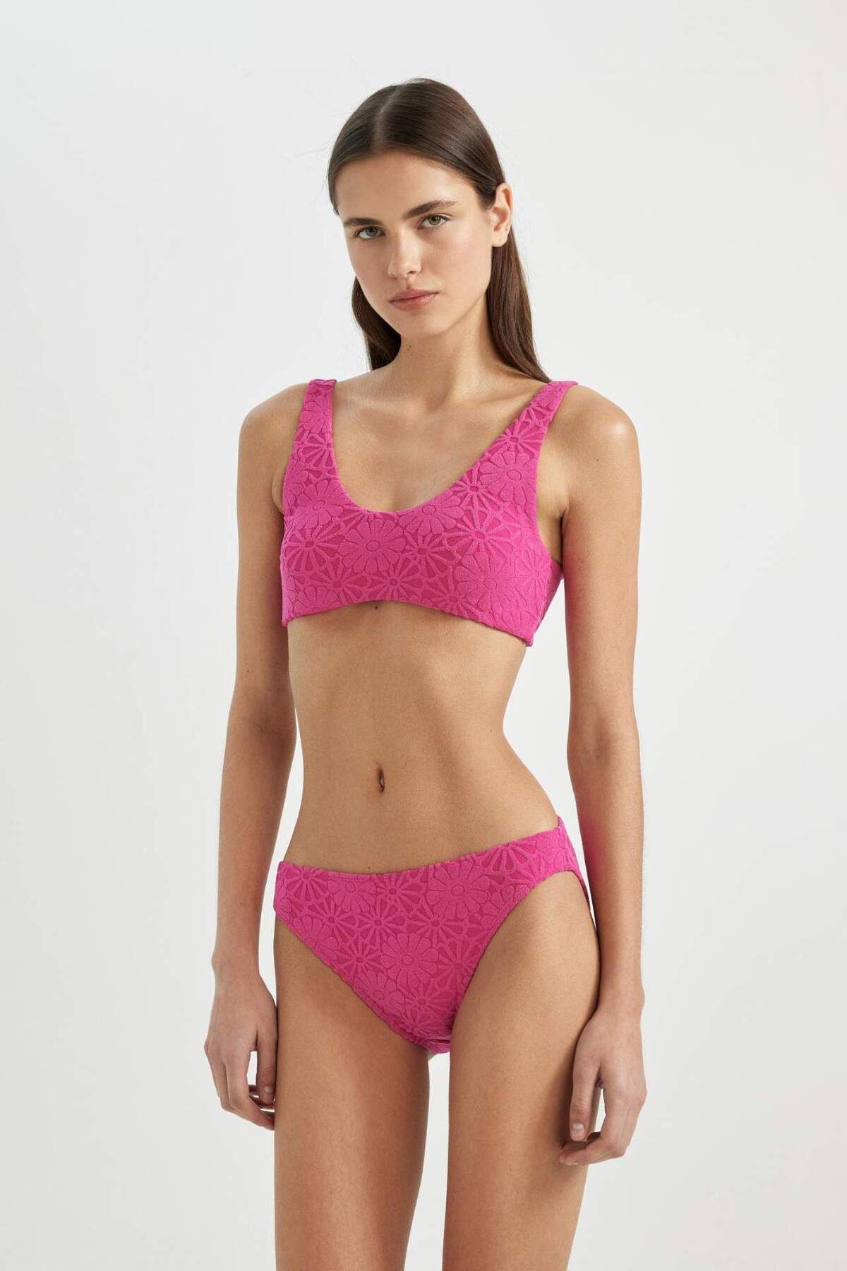 DeFacto-Kvetinový žakárový top bikín Regular Fit-Fall in Love B6901AX24SM 3