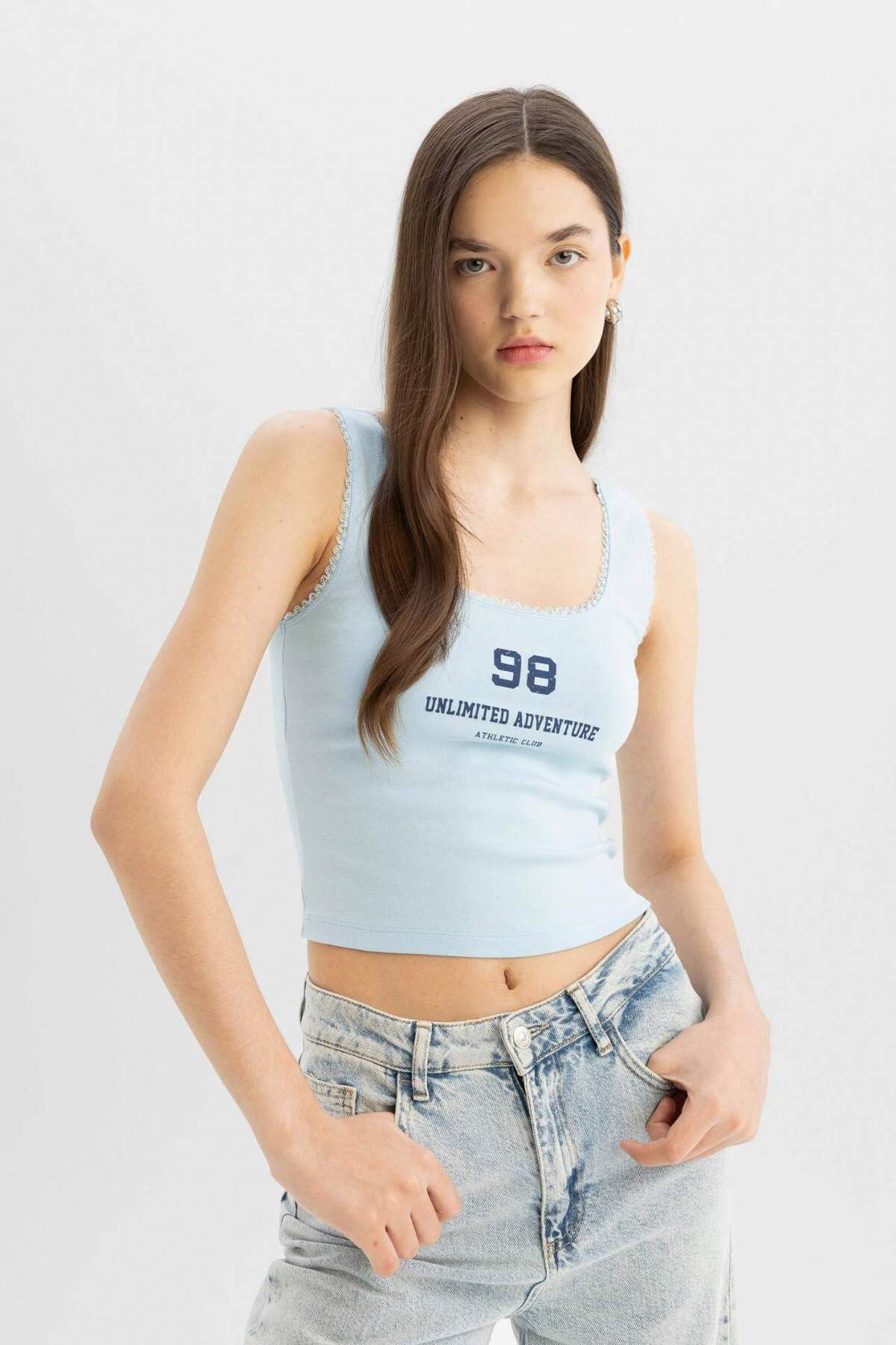 DeFacto-Coool Fitted Printed U-Neck Modal Singlet C8823AX24SM 4