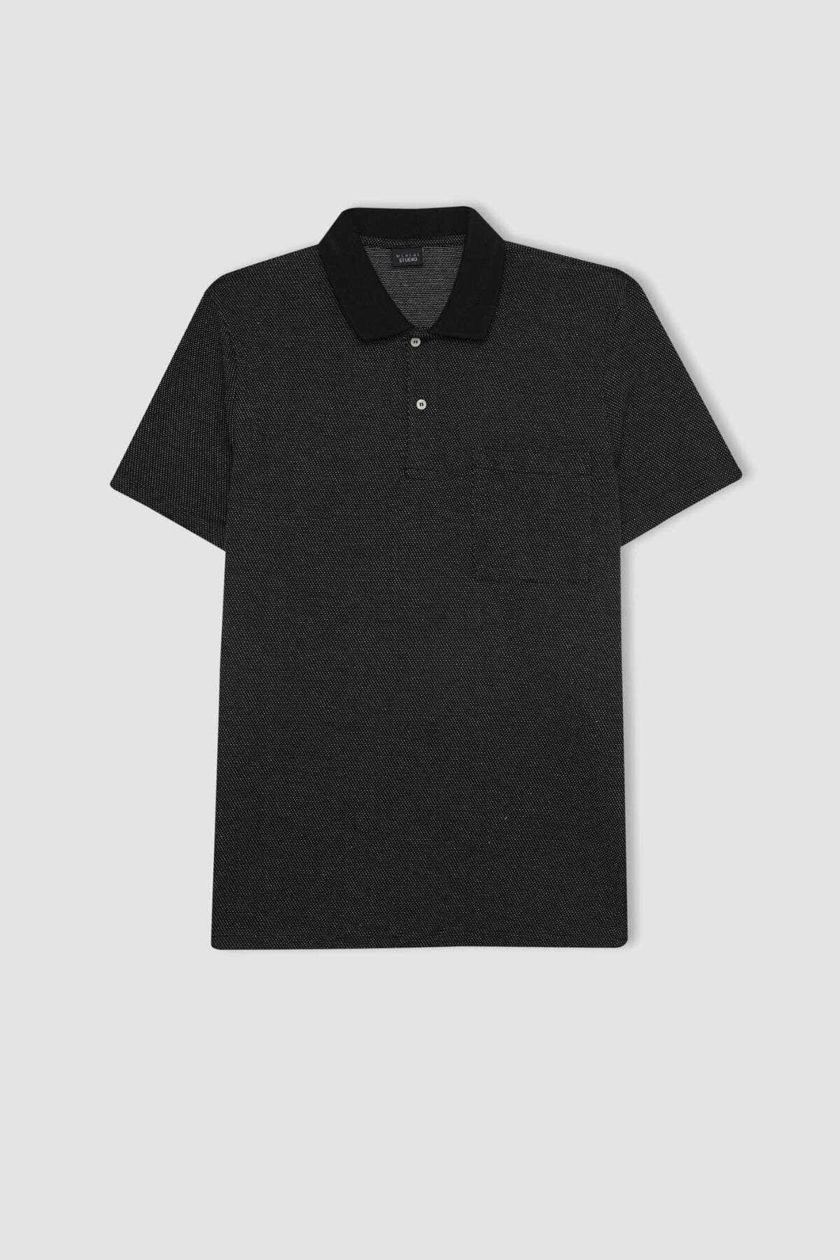 DeFacto-Slim Fit Slim Fit Basic Plain Krátký rukáv Polo tričko D0031AX24SM 8