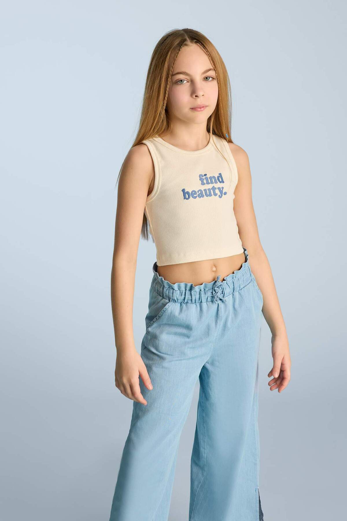 DeFacto-Girl's Crew Neck Printed Athlete C4717A824SM 2
