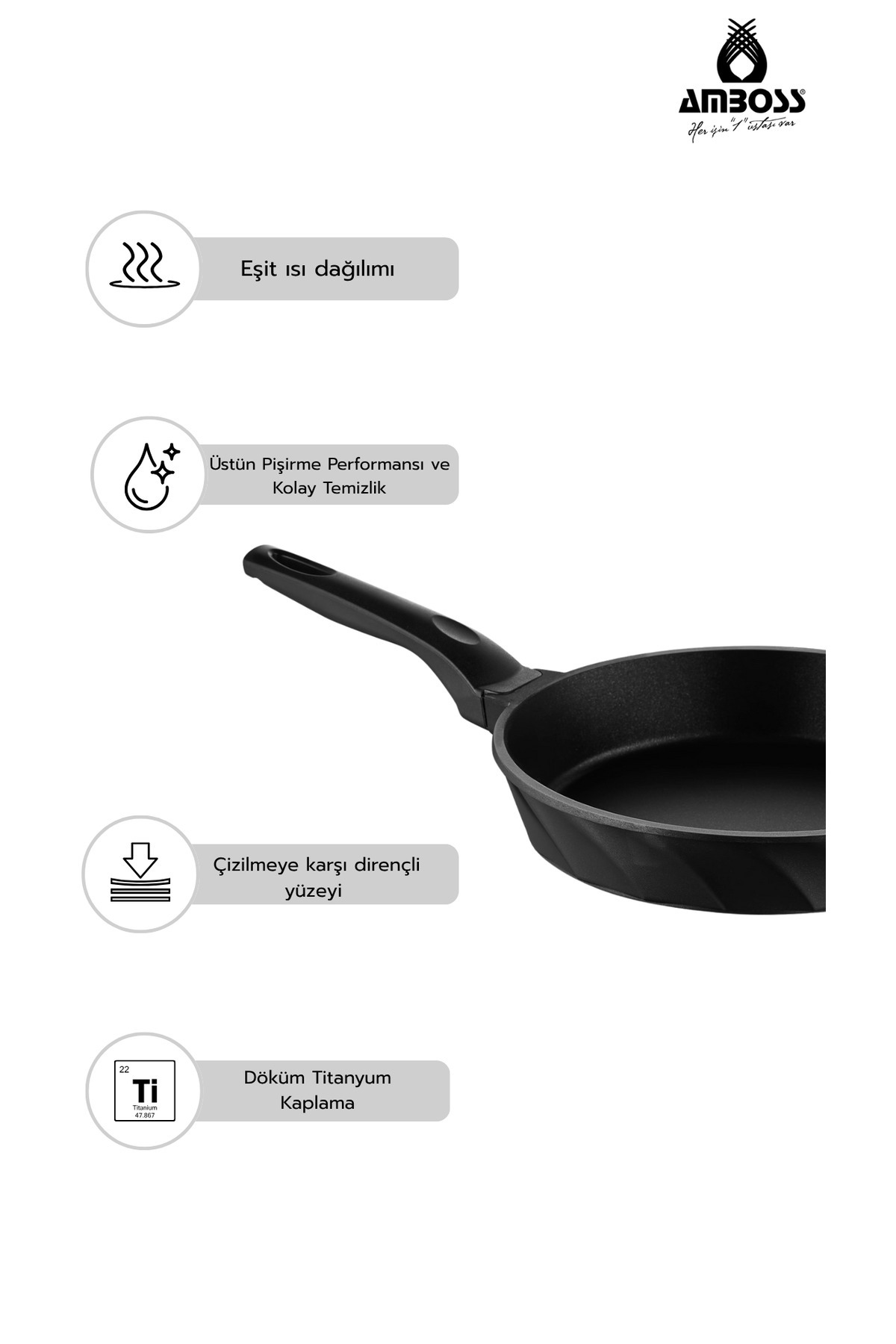 Amboss-Mixta 3 Piece Cast Titanium Plated Pan and Sahan Set (2 SAHAN 1 PAN) 4