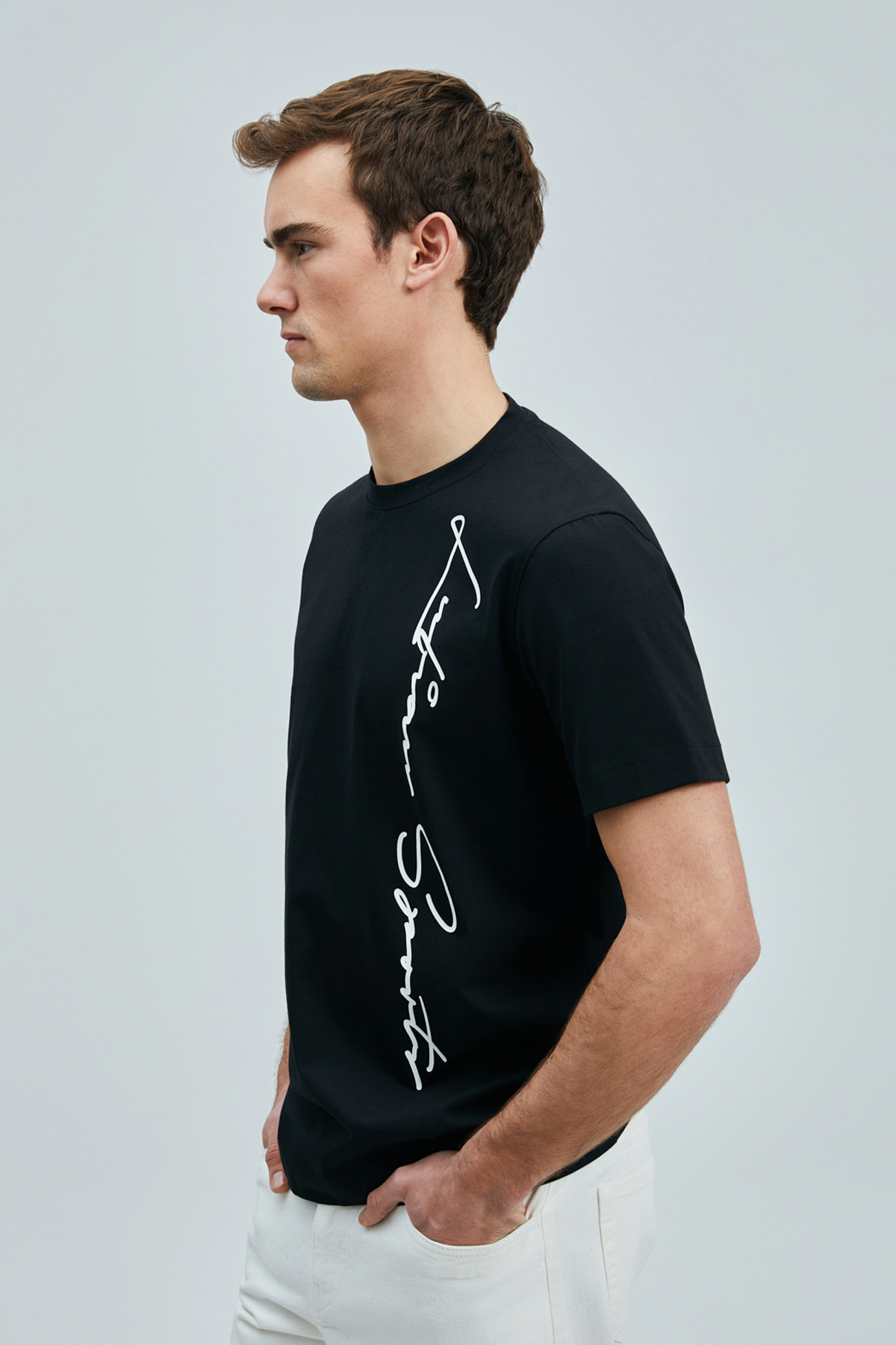 Lufian-Justin Modern Graphic T- Shirt Black 4