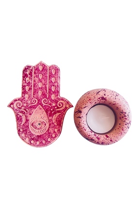 Great Fast Fatma Ana Eli Tütsülük ve Tealight Mumluk Seti – El Yapımı Dekorat...