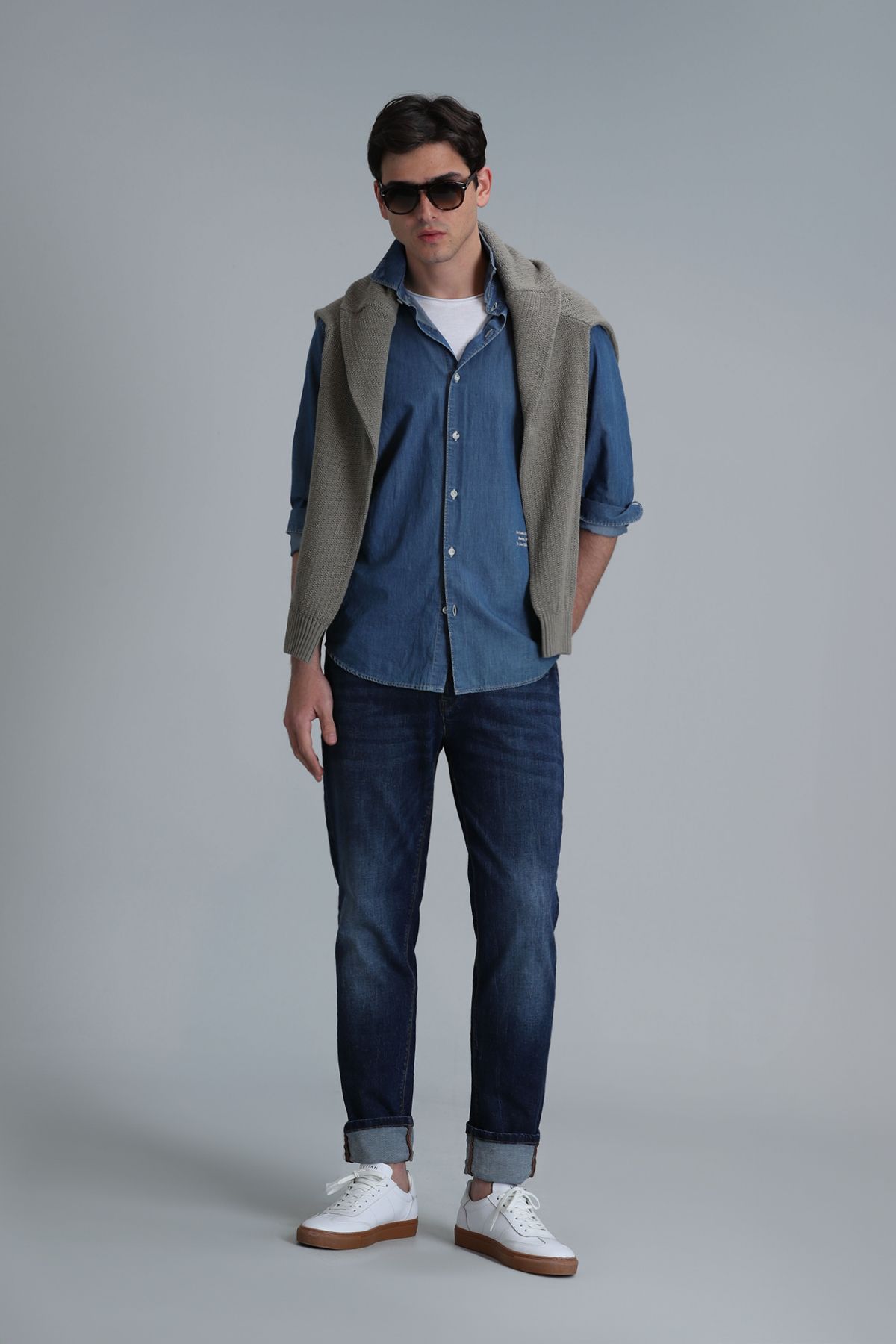Lufian-Pantaloni Blue Regular Fit Anatol Smart Jean pentru bărbați 3
