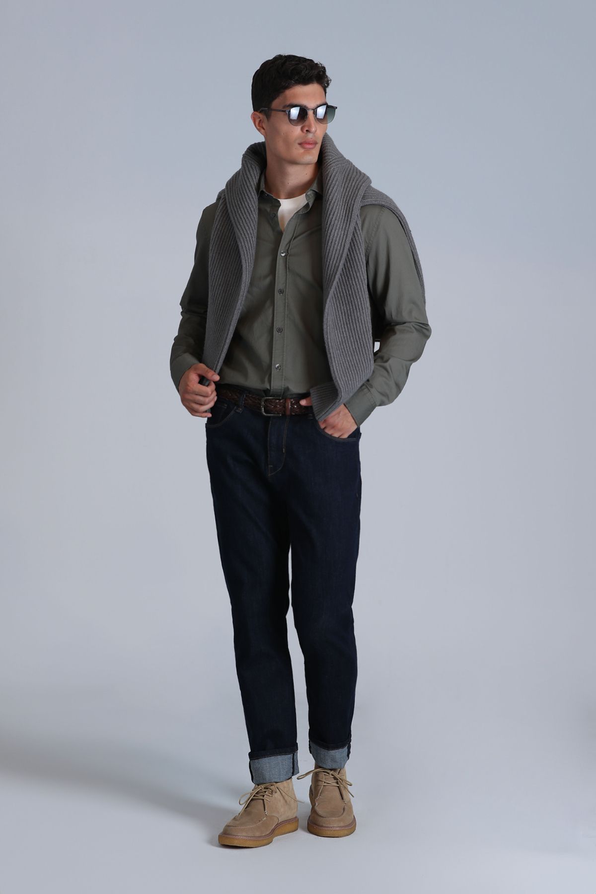 Lufian-Ferla Men's Slim Fit Shirt - Light Green 4