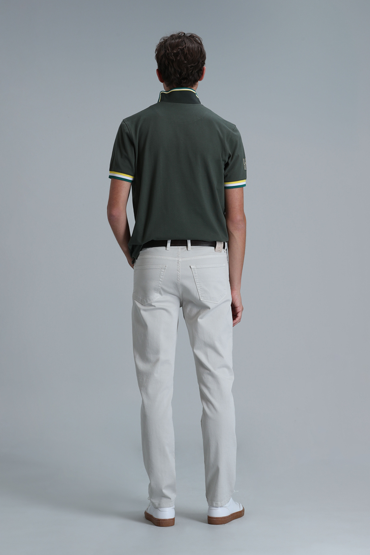 Lufian-Helt Sport 5 Pocket Men's Trousers Slim Fit Ecru 6