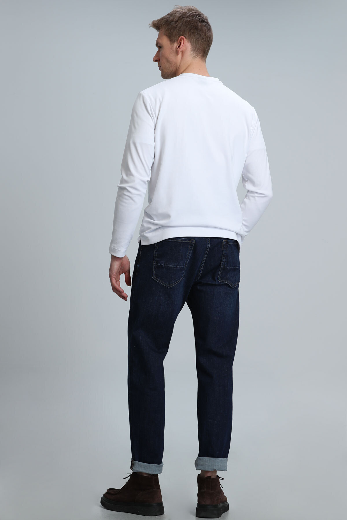 Lufian-Pantaloni Thor Smart Jean pentru bărbați, cu croiala obișnuită, albastru 6