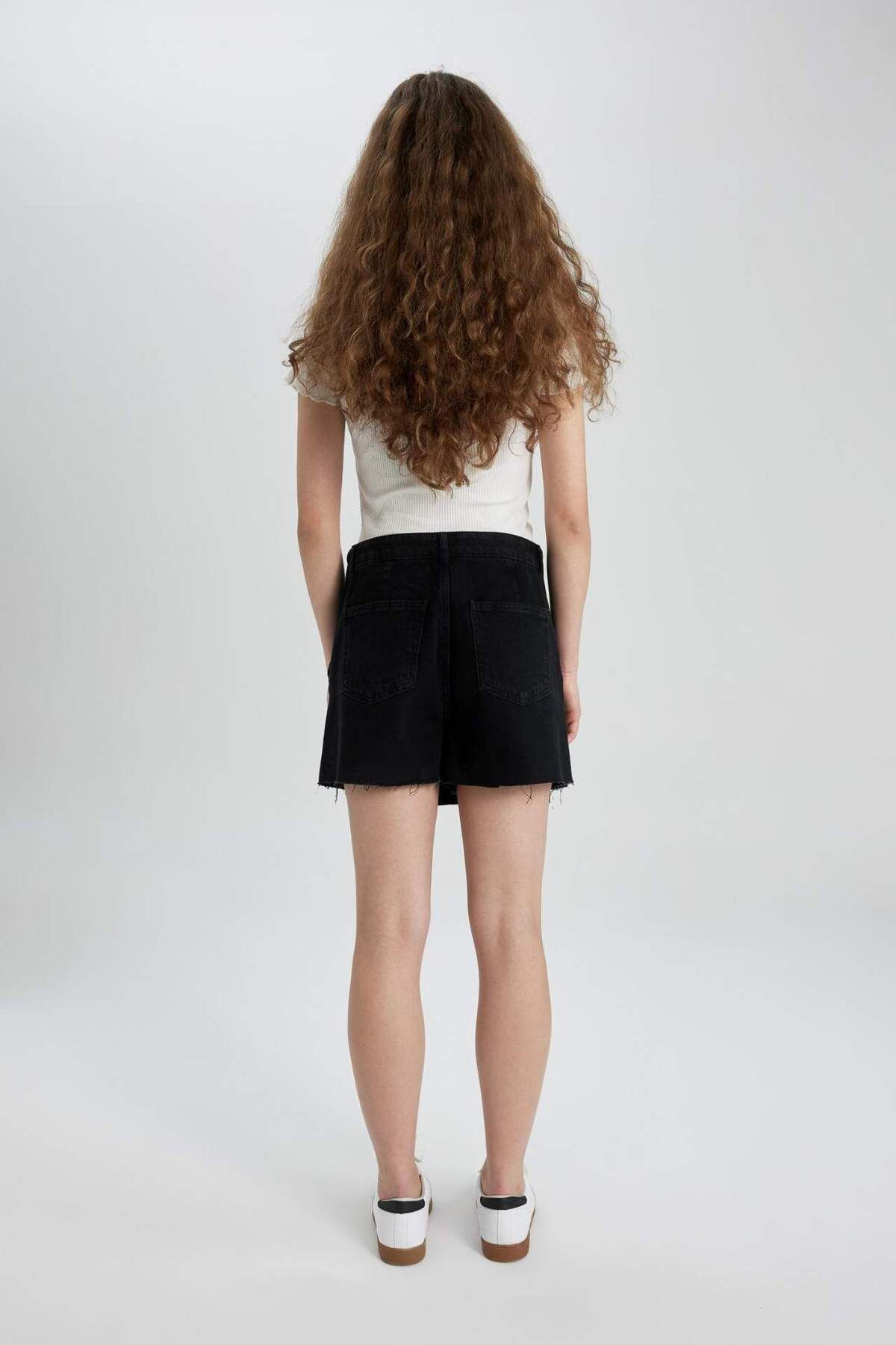 DeFacto-Hohe Taille Jean Shorts Rock C0696AX24SM 7