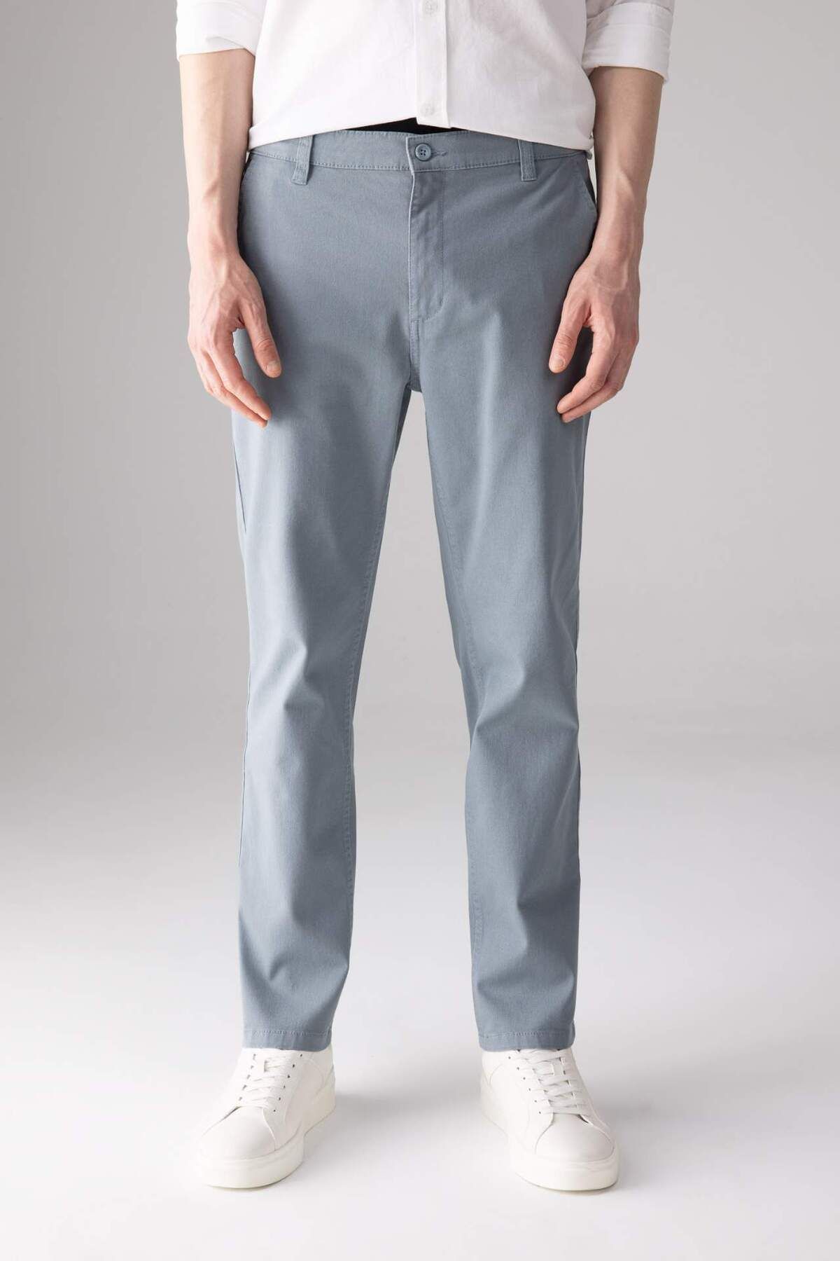 DeFacto-Pantaloni chino din pânză de gabardină, cu buzunar cu fermoar, cu tăiere obișnuită B2088ax24sp 4