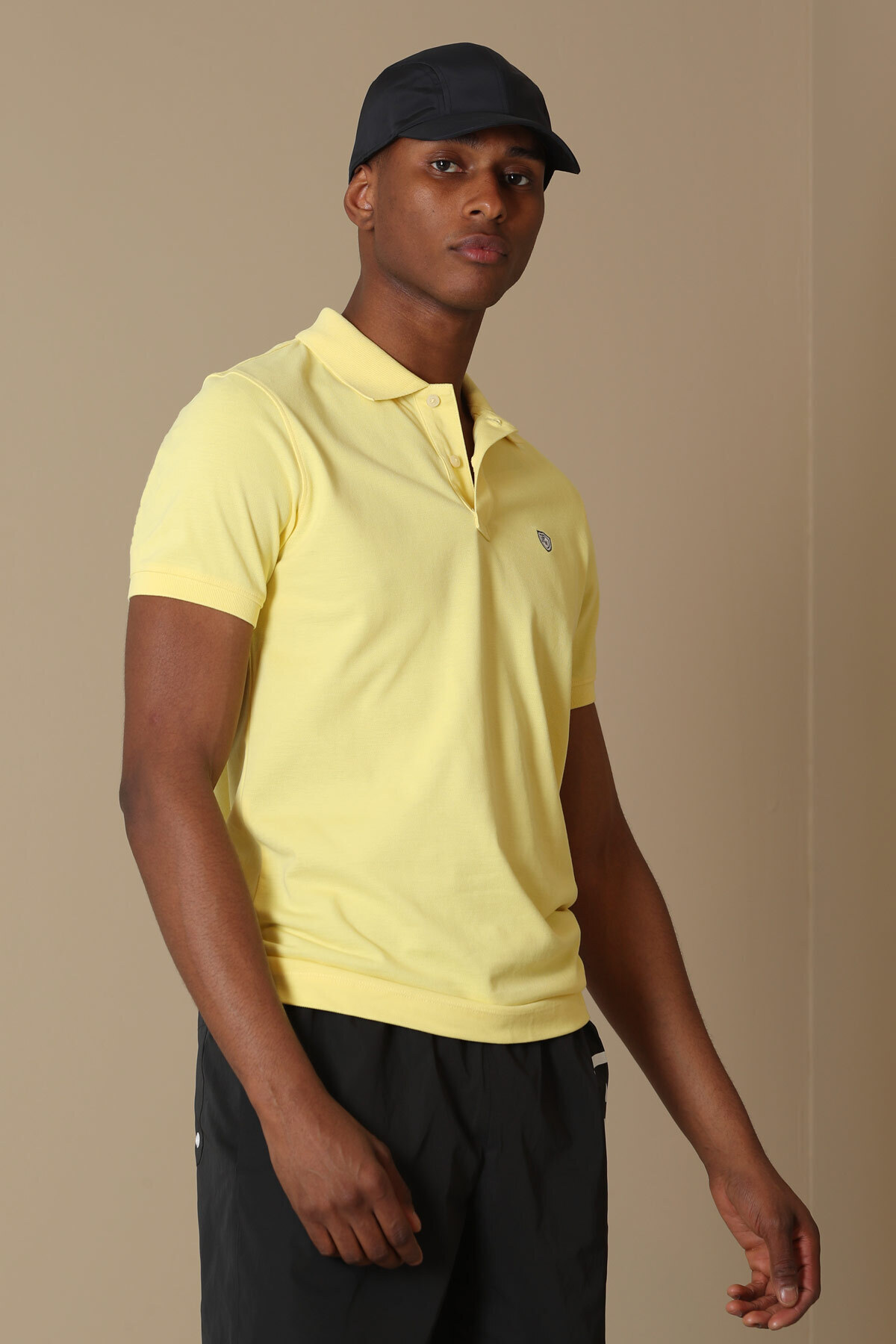 Lufian-Laon Sports Polo Neck Men's T-Shirt Yellow 1