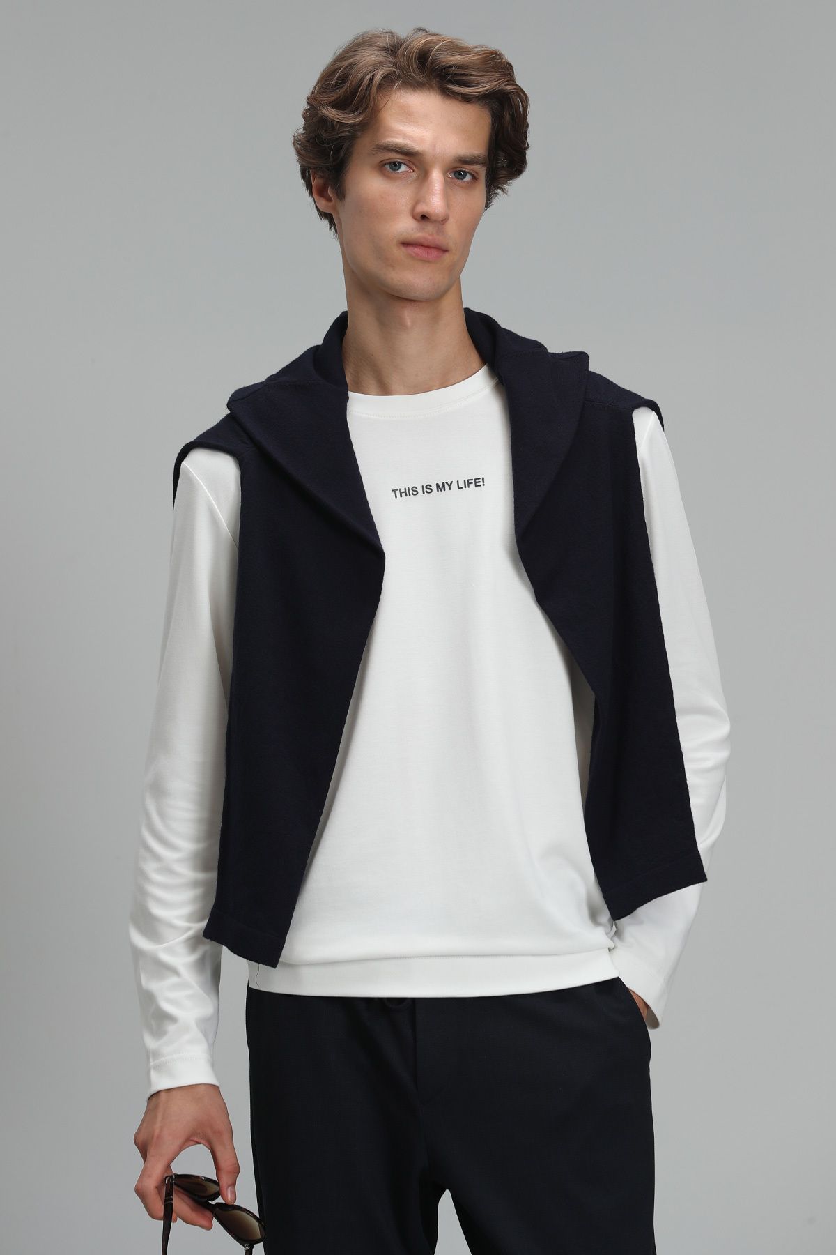 Lufian-Мъжка тениска с дълъг ръкав Carter Off White 1