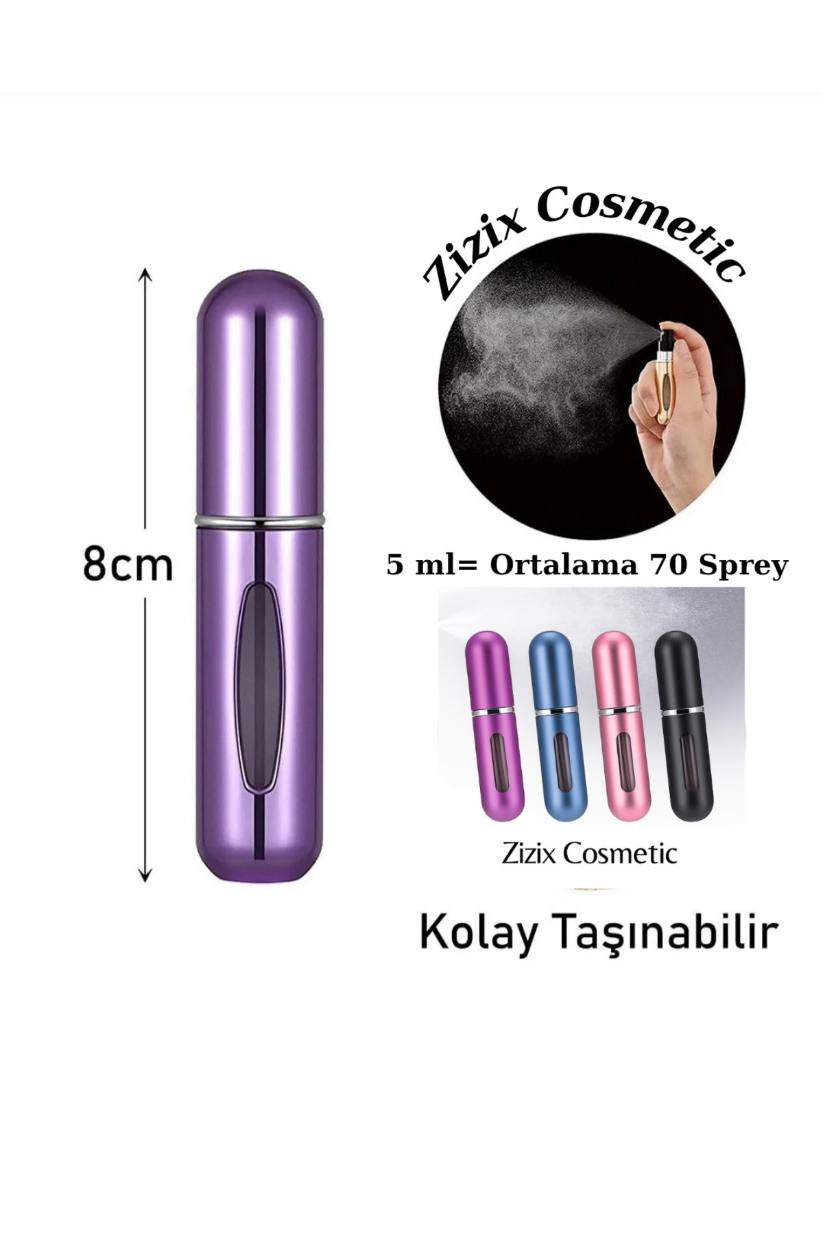 5ml Portable Mini Size Refillable Unbreakable Durable Spray Perfume Filling Bottle