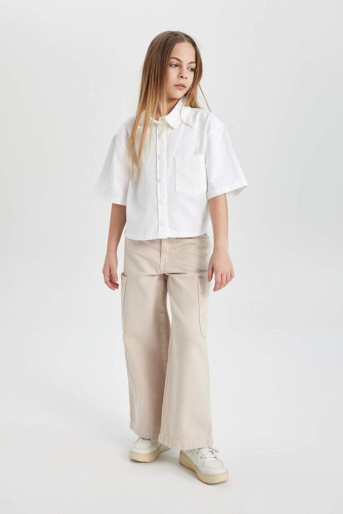 DeFacto-Mädchen-Jeanshose mit weitem Bein und weitem Bein C0451A824SP 5