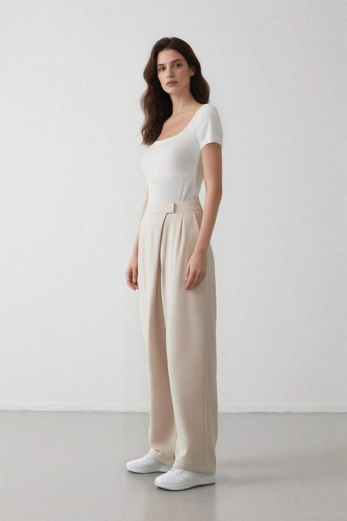 DeFacto-Elastic Waist Linen Blend Harem Pants C2100Ax24Sp 3