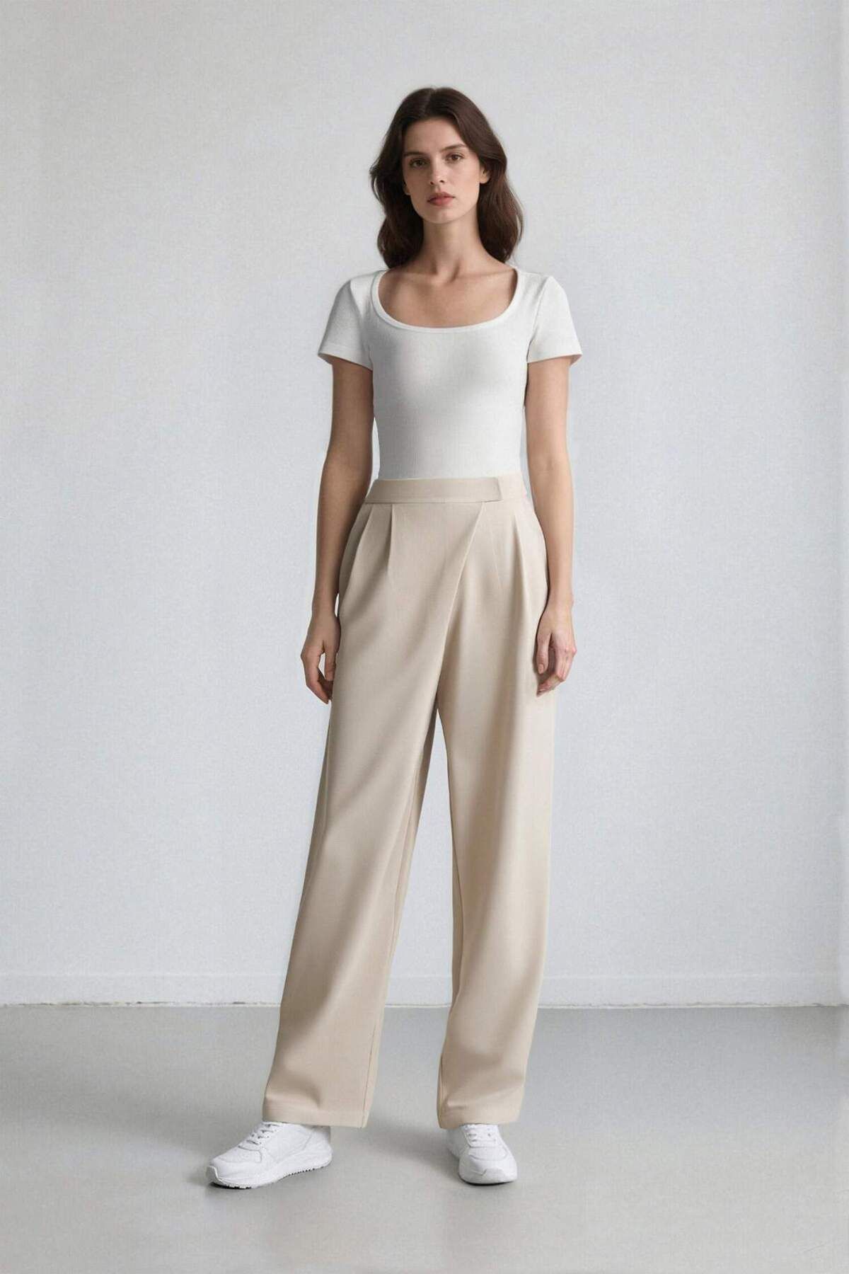 DeFacto-Elastic Waist Linen Blend Harem Pants C2100Ax24Sp 1