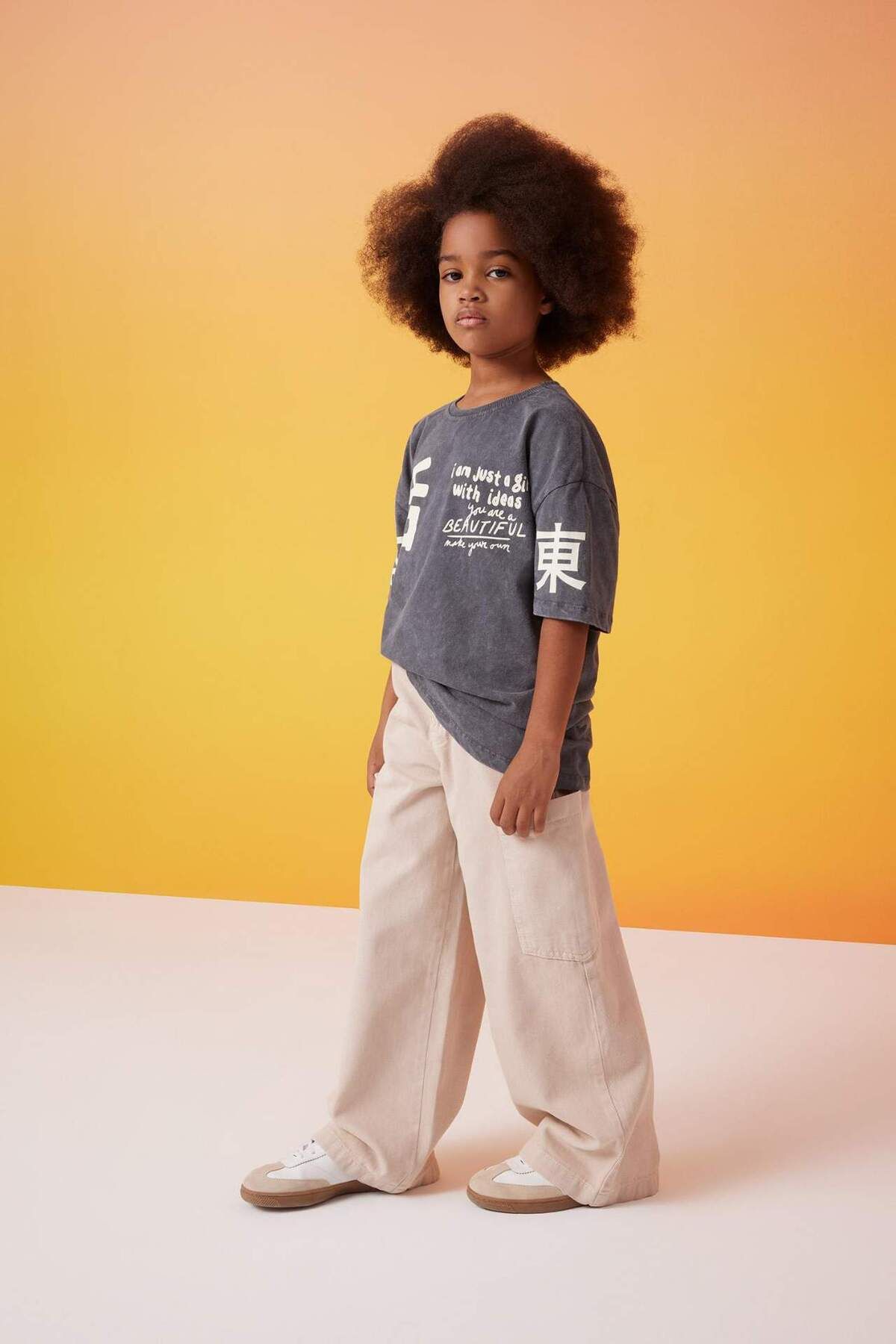 DeFacto-Mädchen-Jeanshose mit weitem Bein und weitem Bein C0451A824SP 3