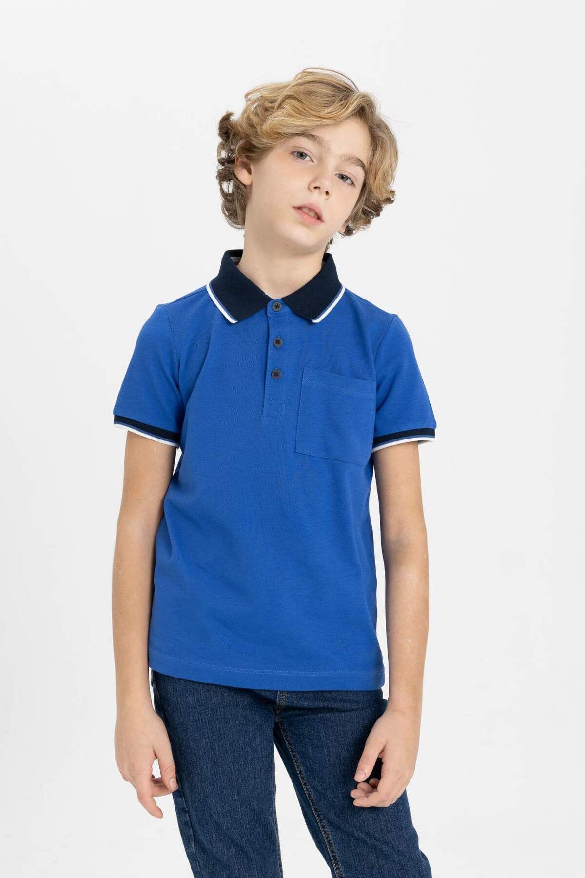 DeFacto-Jungen-Polokragen-Piqué-Kurzarm-T-Shirt B6830A824SM 3