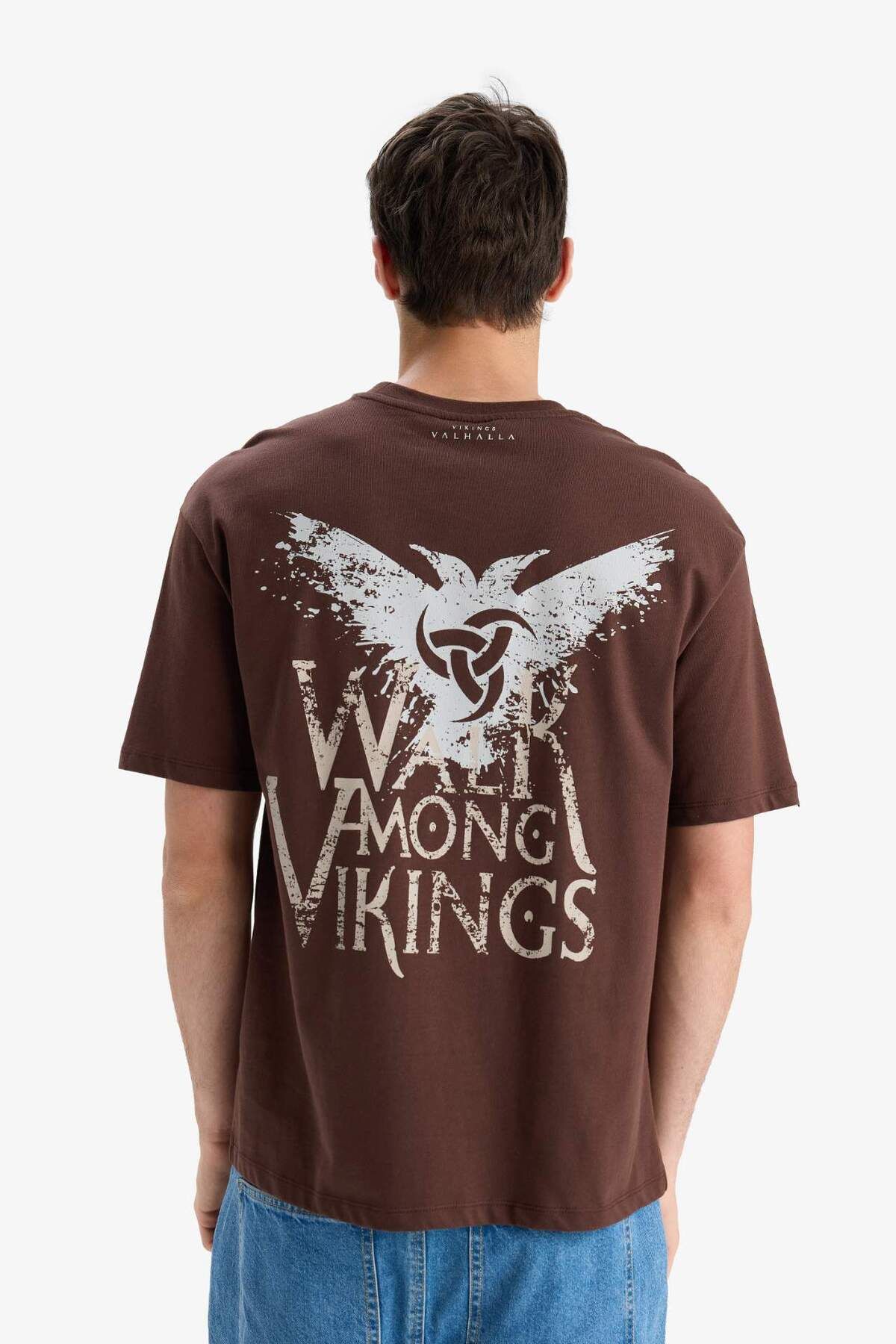 DeFacto-Vikings Valhalla - Μπλουζάκι με κοντό μανίκι με λαιμόκοψη με χαλαρή εφαρμογή B5533ax24sp 7
