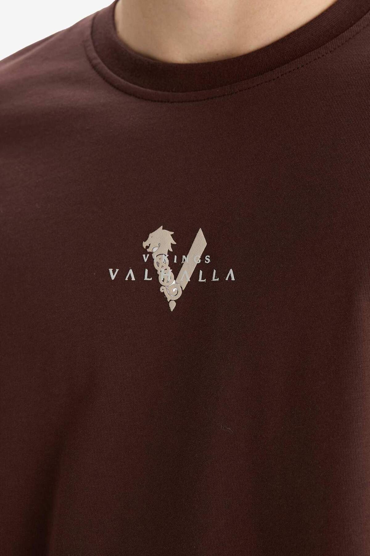 DeFacto-Vikings Valhalla - Μπλουζάκι με κοντό μανίκι με λαιμόκοψη με χαλαρή εφαρμογή B5533ax24sp 6