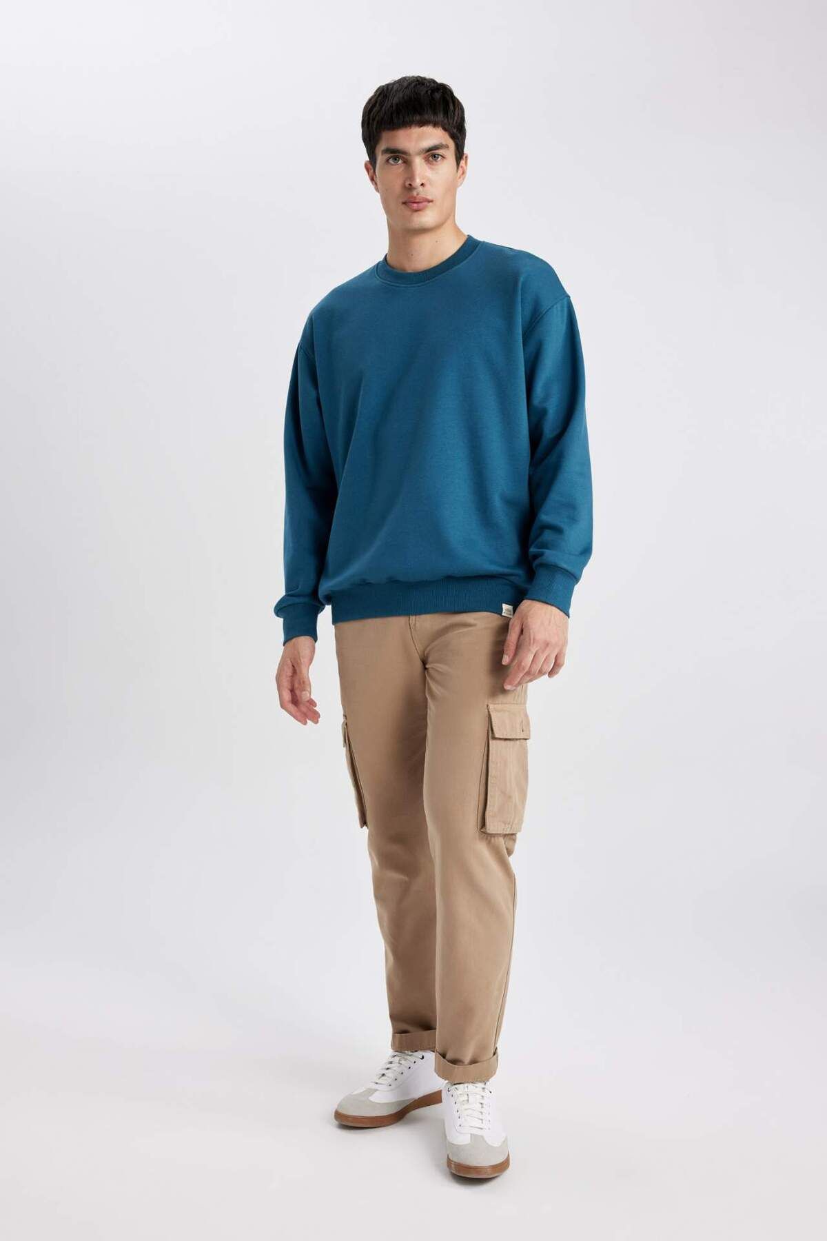 DeFacto-Oversize Wide Fit Crew Neck Basic μασίφ φούτερ T5139AZ24SP 2