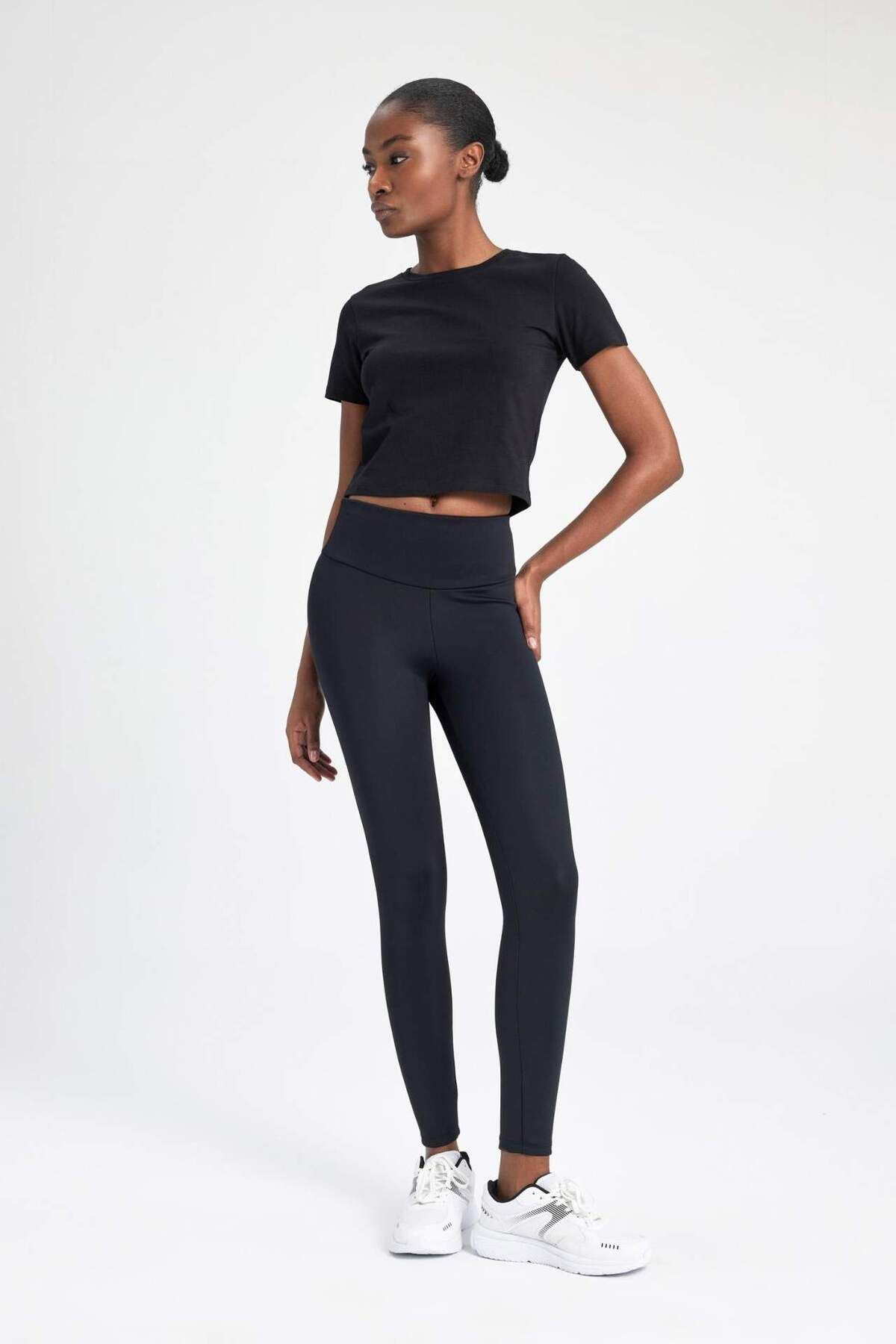 DeFacto-DeFactoFit Bauchformende Sportleggins B4046AX23AU 4