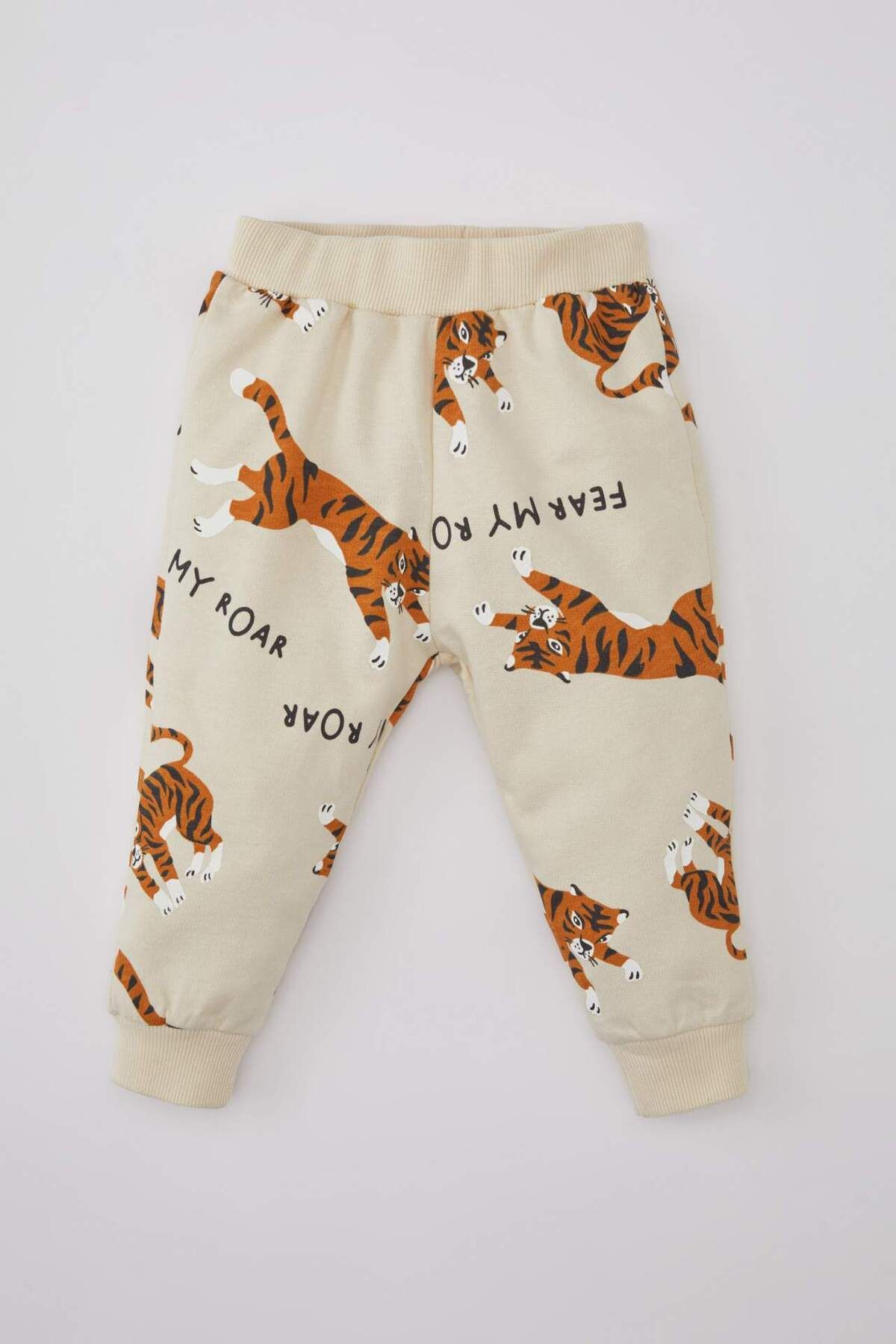 DeFacto-Baby Boy 2 Piece Set Crew Neck Tiger Pattern Sweatshirt Elastic Waist Sweatpants C0643A524Sp 2