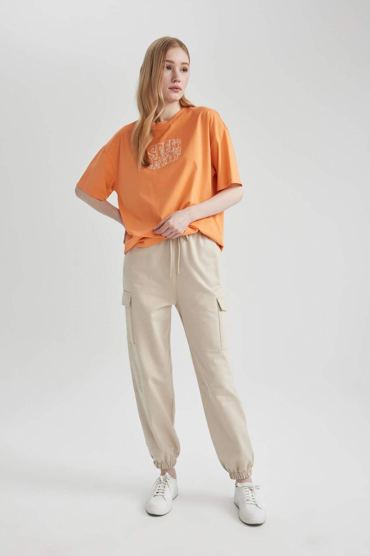 DeFacto-Coool Basic Jogger-Jogginghose – gerade Taille, elastisches Bein, Cargotasche C1444ax24sp 3