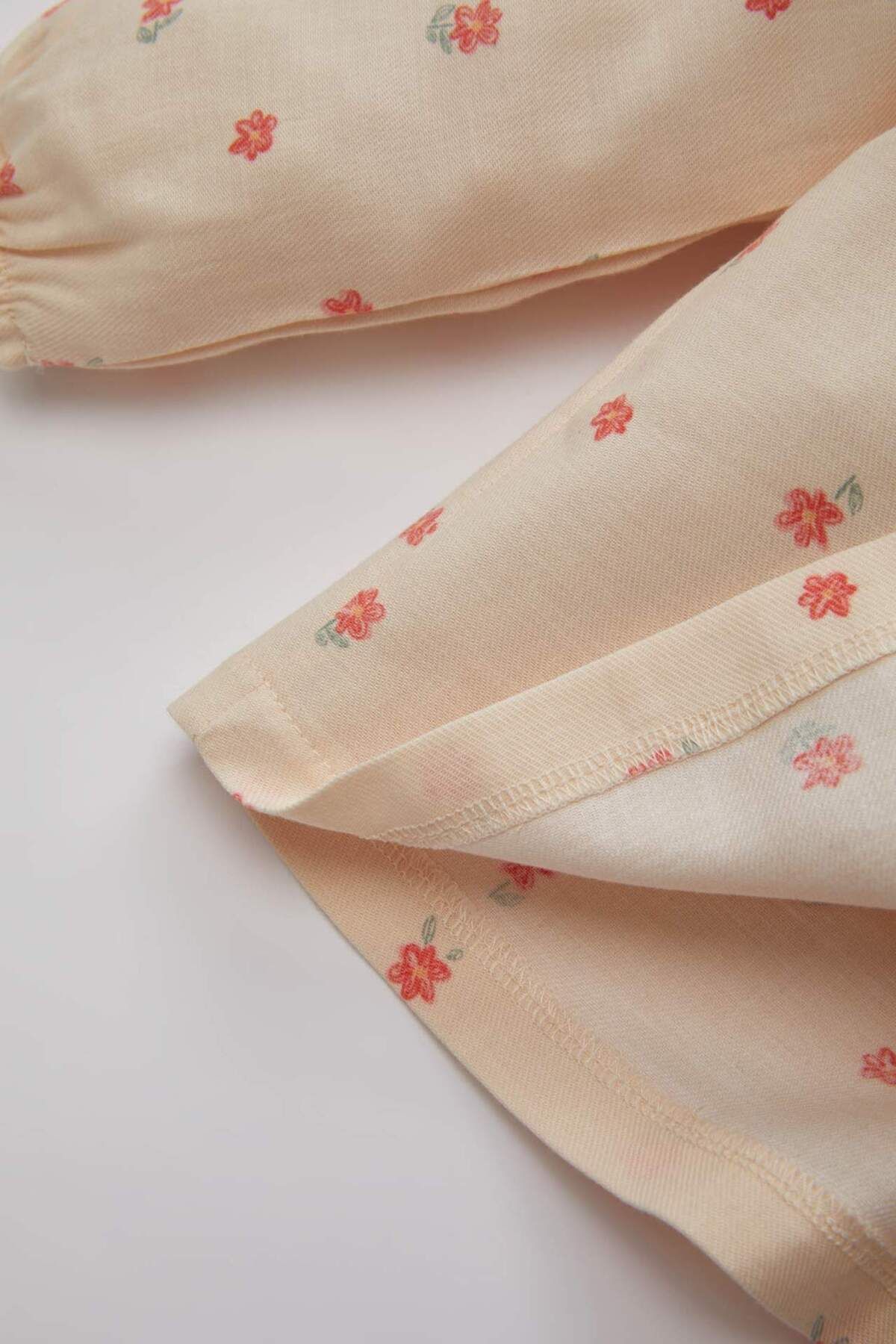 DeFacto-Kislány Bebe gallér Twill virágos hosszú ujjú ing B9734A524SP 4