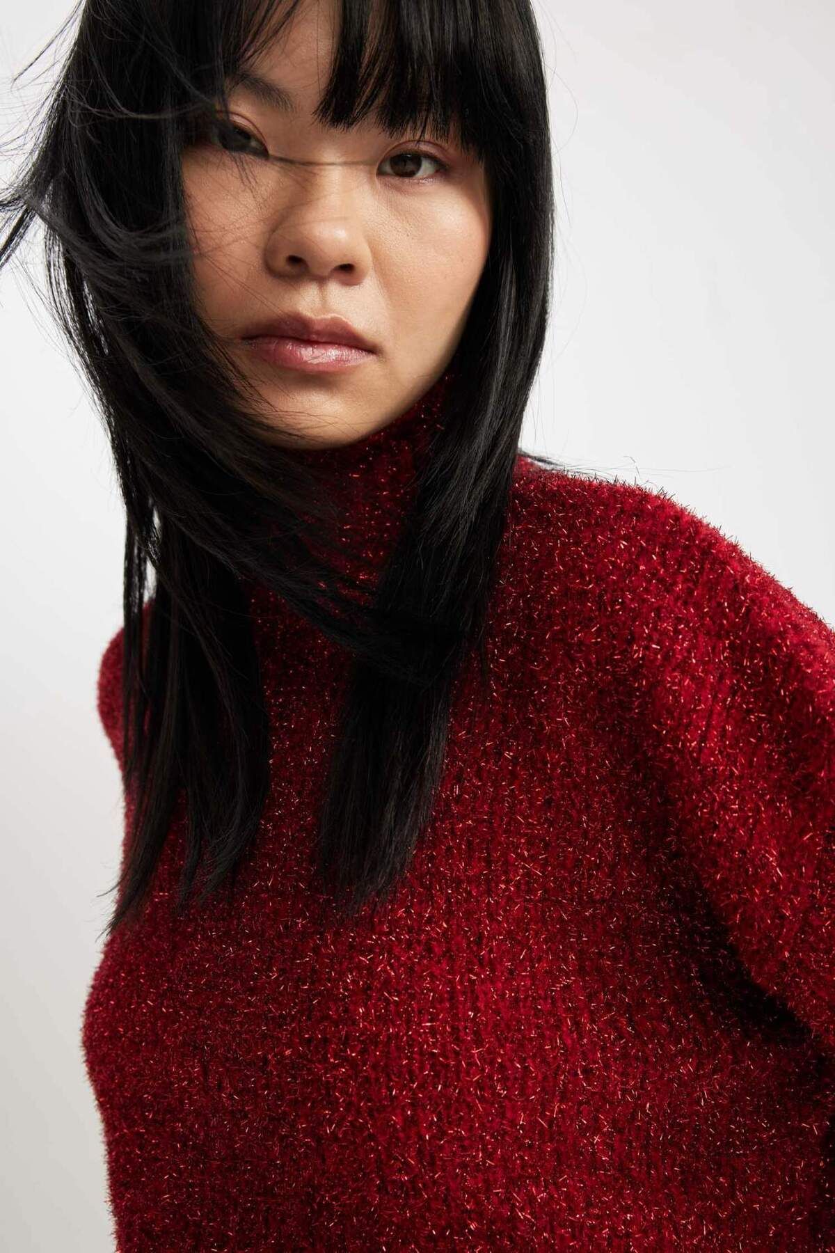 DeFacto-Coool Regular Fit Roter Rollkragenpullover M6774AZ23WN 5