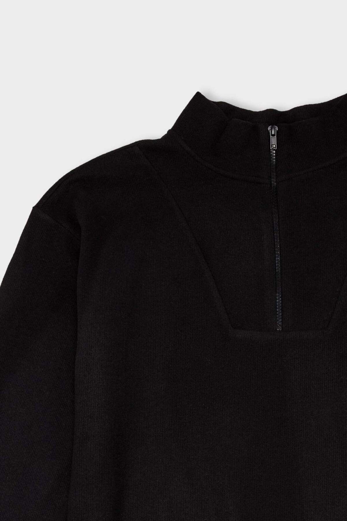 DeFacto-Regular Fit Half Zip Thessaloniki Fabric Long Sleeve Tunic B4306Ax23Cw 8