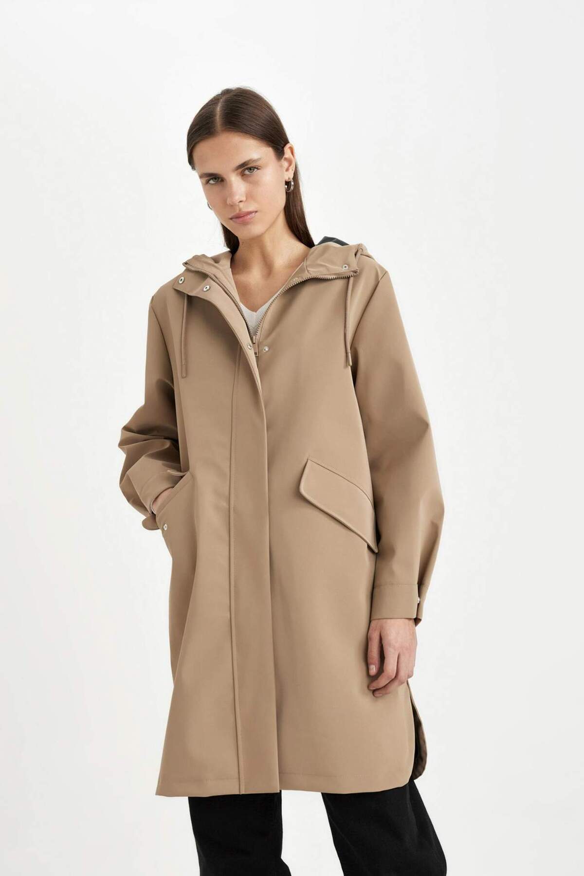 Defacto  Su Geçirmez Relax Fit Kapüşonlu Yağmurluk A6367ax23au - Görsel 5